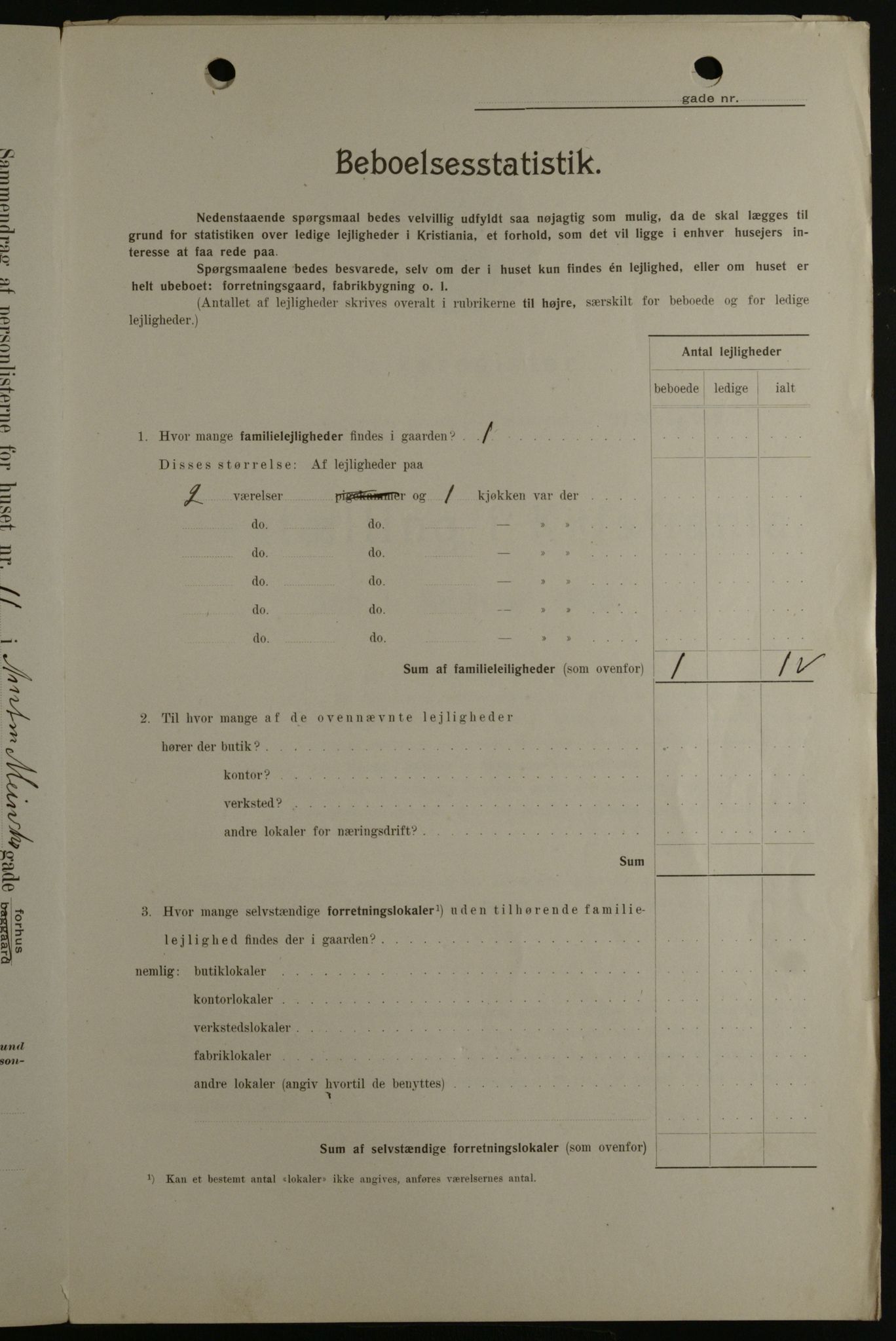 OBA, Kommunal folketelling 1.2.1908 for Kristiania kjøpstad, 1908, s. 1425