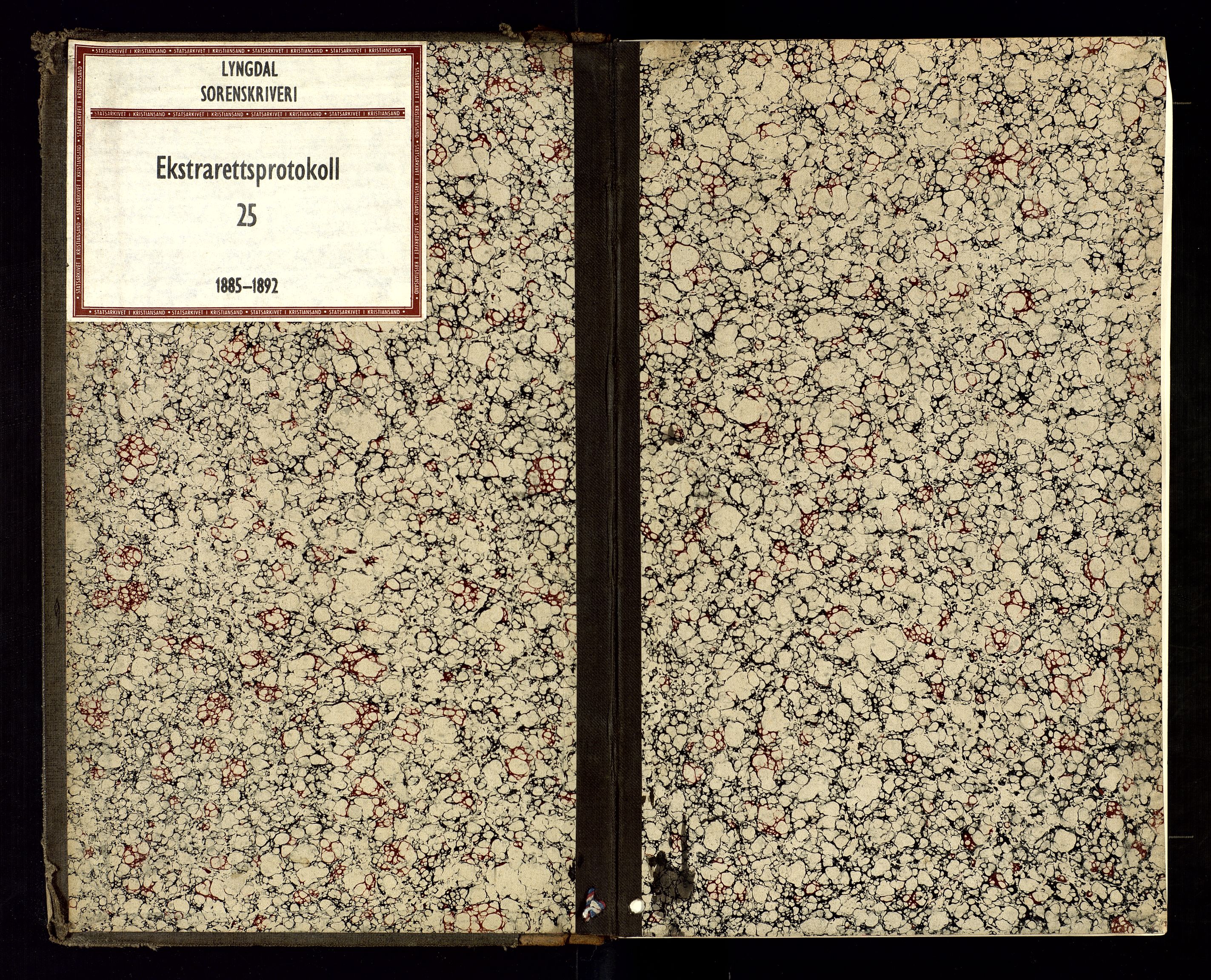 Lyngdal sorenskriveri, SAK/1221-0004/F/Fb/L0089: Ekstrarettsprotokoll nr. 25, 1885-1892