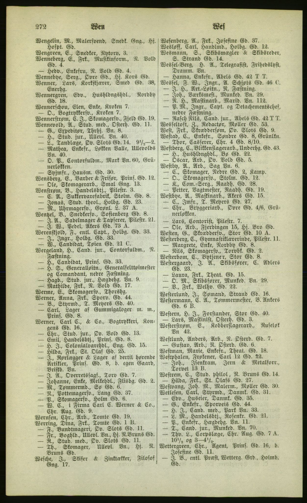 Kristiania/Oslo adressebok, PUBL/-, 1880, s. 272