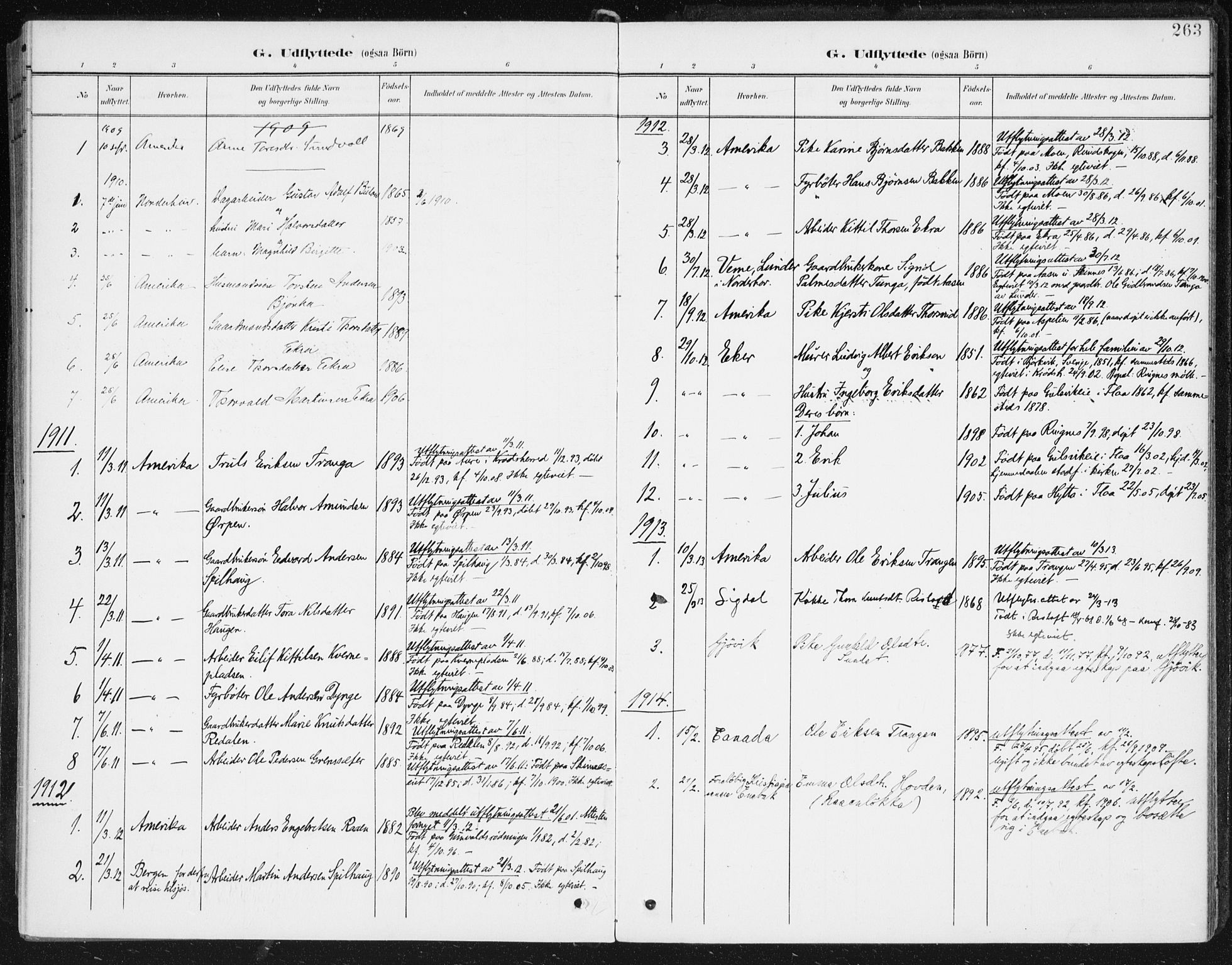 Krødsherad kirkebøker, AV/SAKO-A-19/F/Fa/L0007: Ministerialbok nr. 7, 1900-1915, s. 263