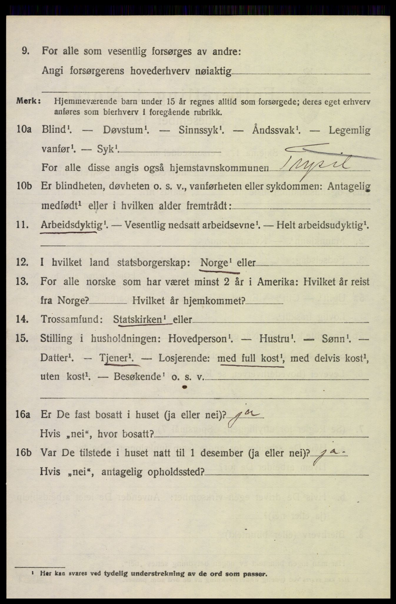 SAH, Folketelling 1920 for 0428 Trysil herred, 1920, s. 9216