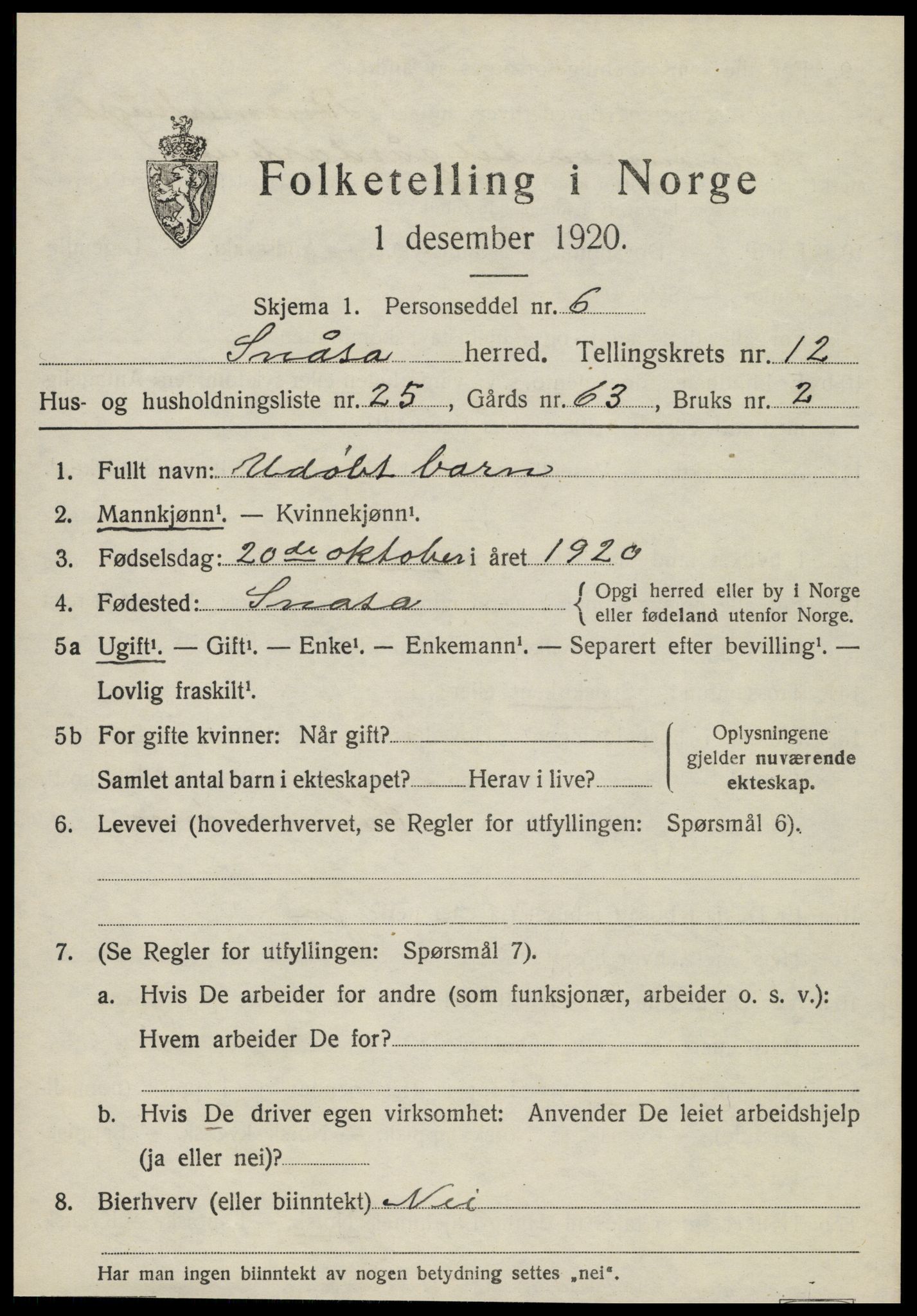SAT, Folketelling 1920 for 1736 Snåsa herred, 1920, s. 5508