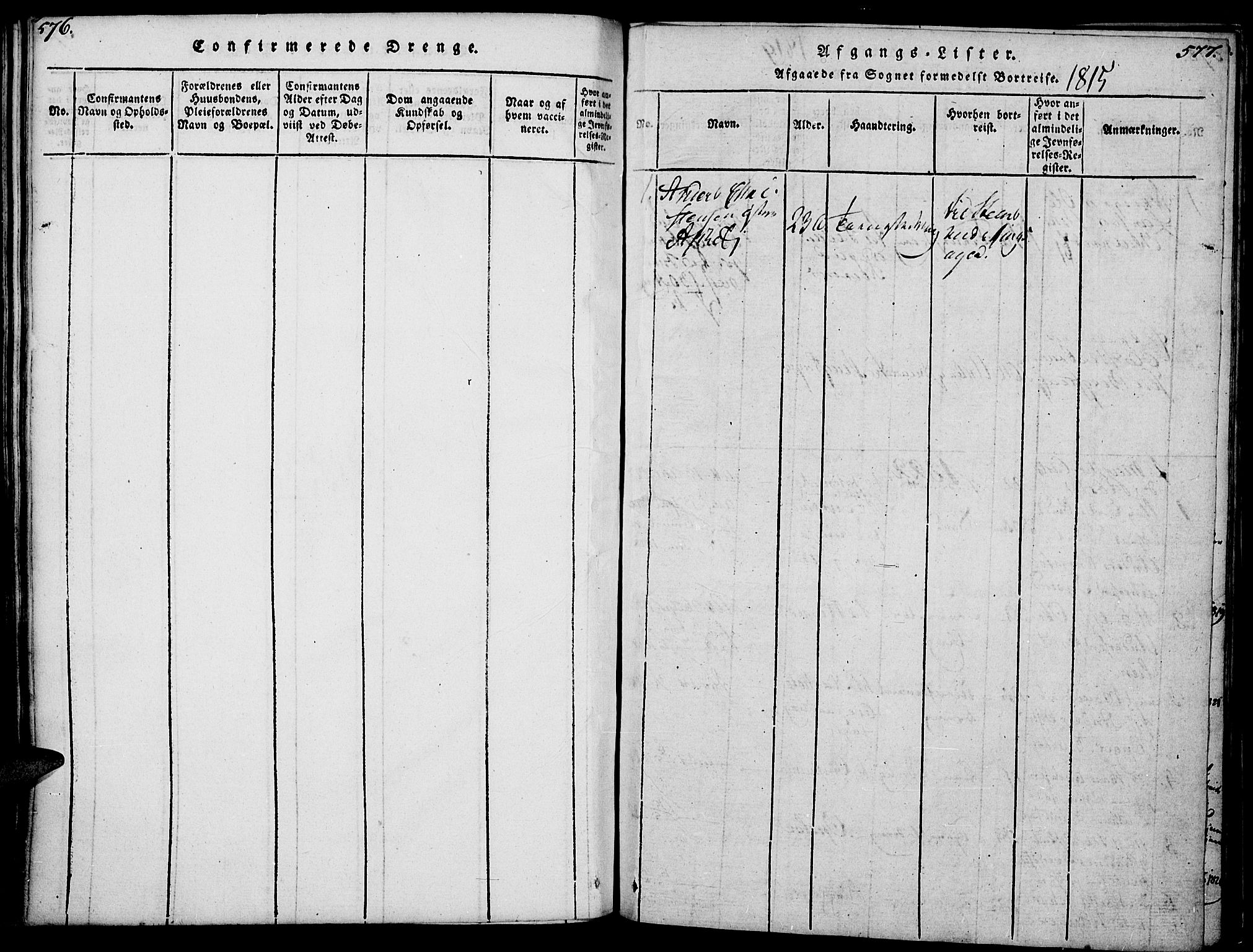 Nes prestekontor, Hedmark, AV/SAH-PREST-020/K/Ka/L0002: Ministerialbok nr. 2, 1813-1827, s. 576-577