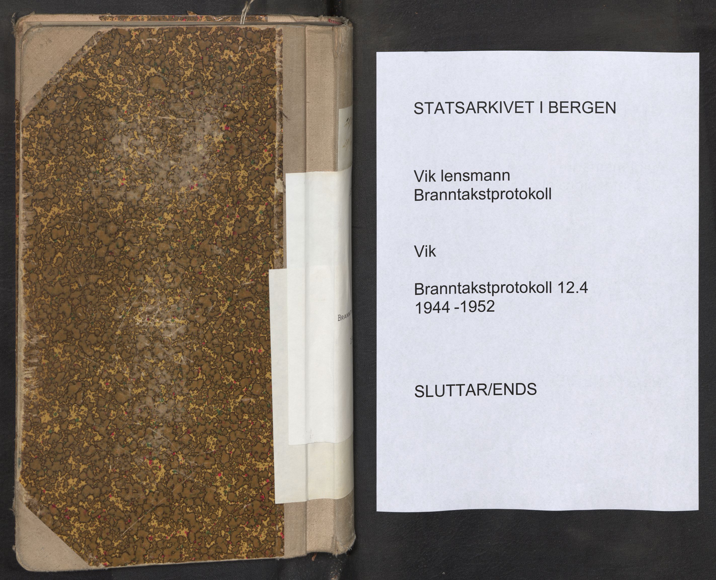 Lensmannen i Vik, SAB/A-30301/0012/L0004: Branntakstprotokoll, 1944-1952