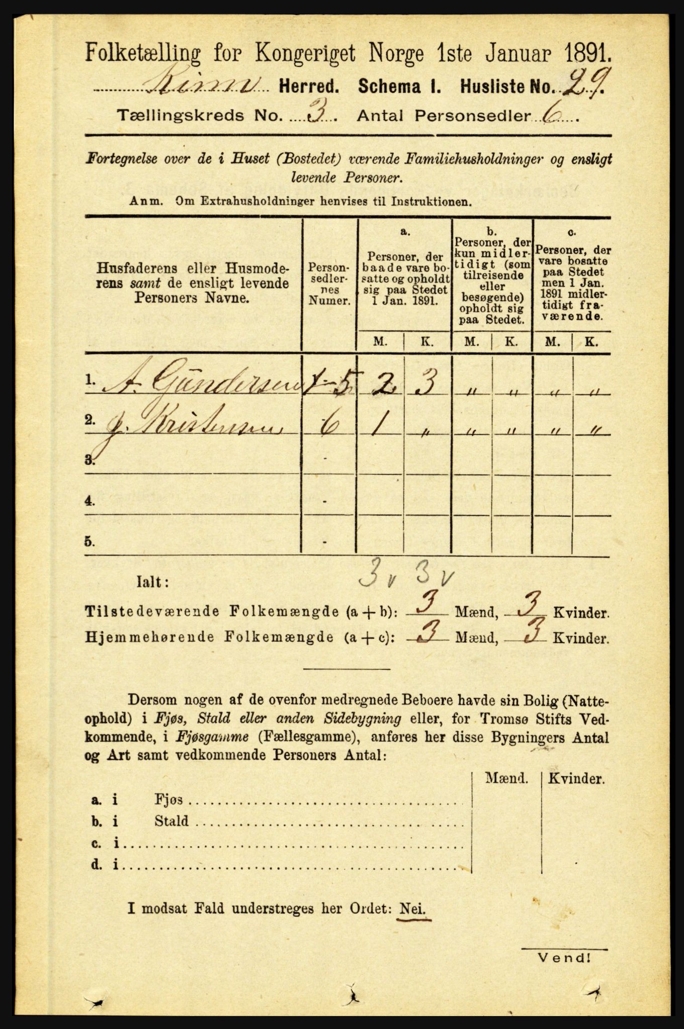 RA, Folketelling 1891 for 1437 Kinn herred, 1891, s. 912