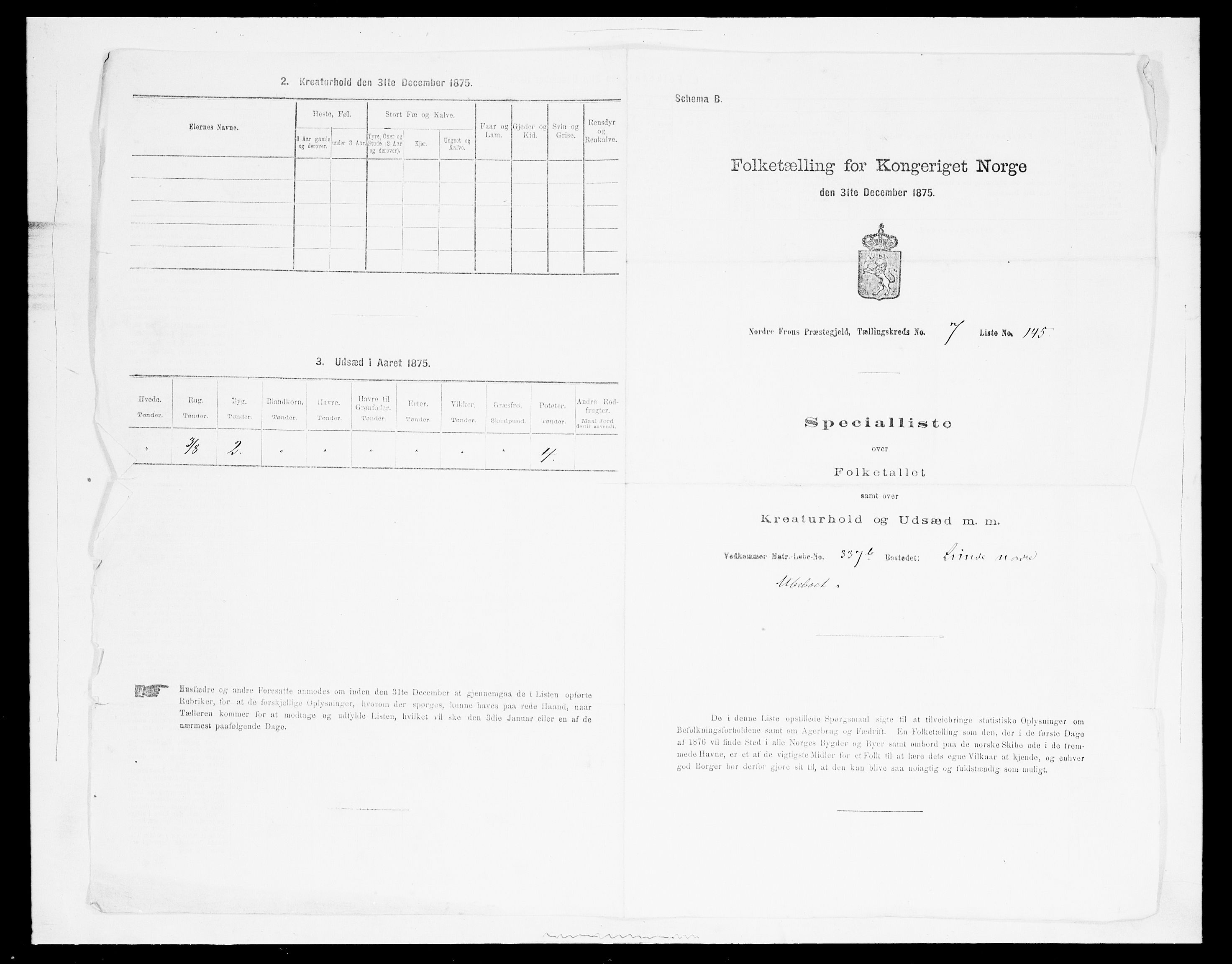 SAH, Folketelling 1875 for 0518P Nord-Fron prestegjeld, 1875, s. 1434