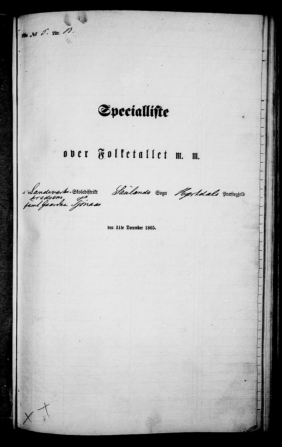 RA, Folketelling 1865 for 0827P Hjartdal prestegjeld, 1865, s. 94