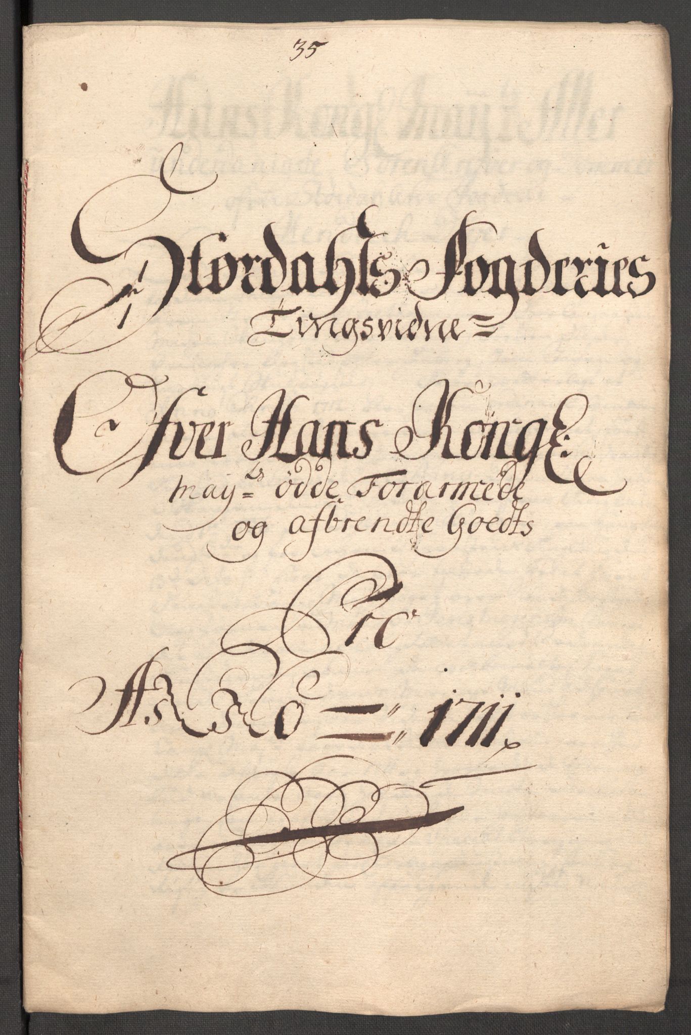 Rentekammeret inntil 1814, Reviderte regnskaper, Fogderegnskap, RA/EA-4092/R62/L4201: Fogderegnskap Stjørdal og Verdal, 1711, s. 262