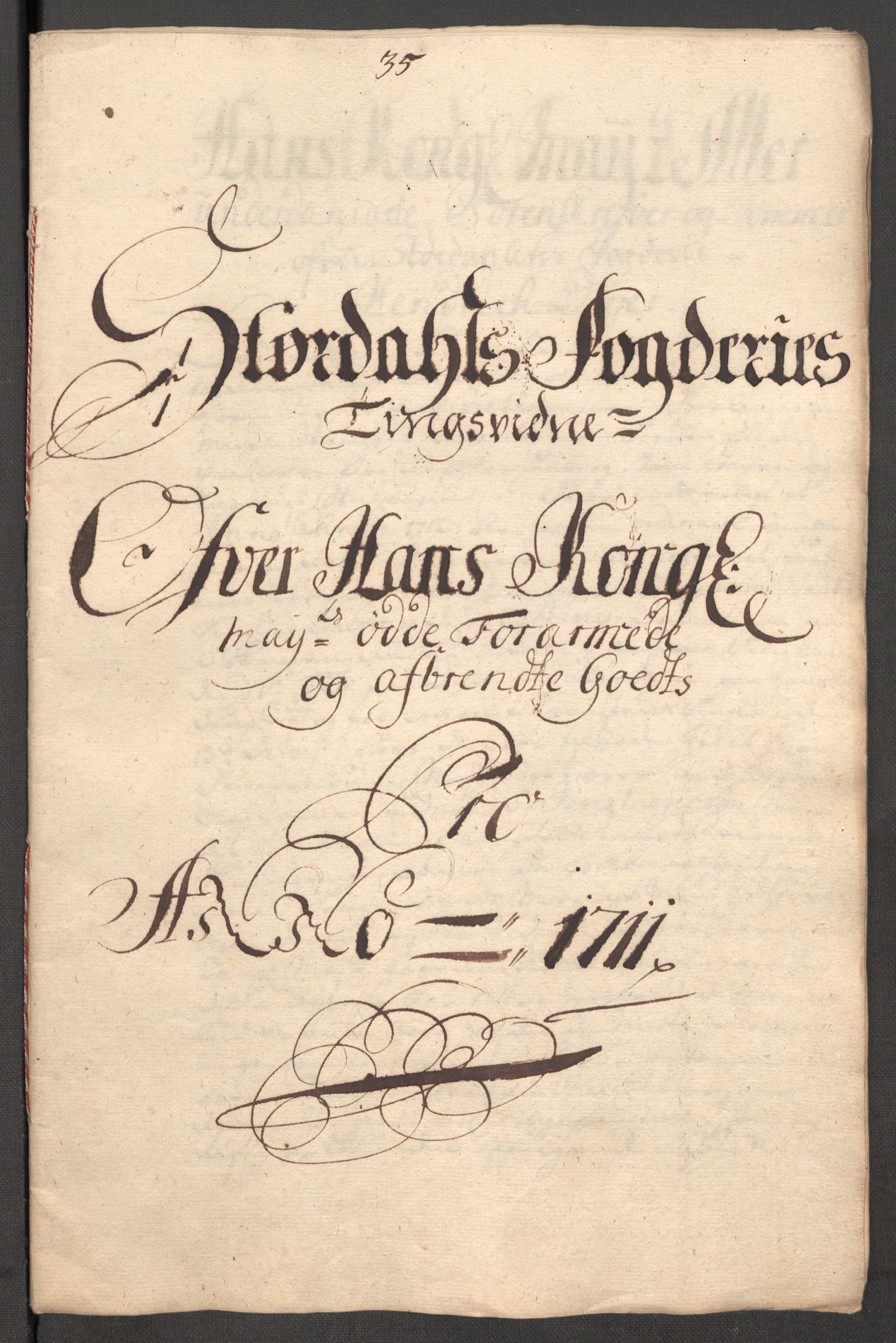 Rentekammeret inntil 1814, Reviderte regnskaper, Fogderegnskap, AV/RA-EA-4092/R62/L4201: Fogderegnskap Stjørdal og Verdal, 1711, s. 262
