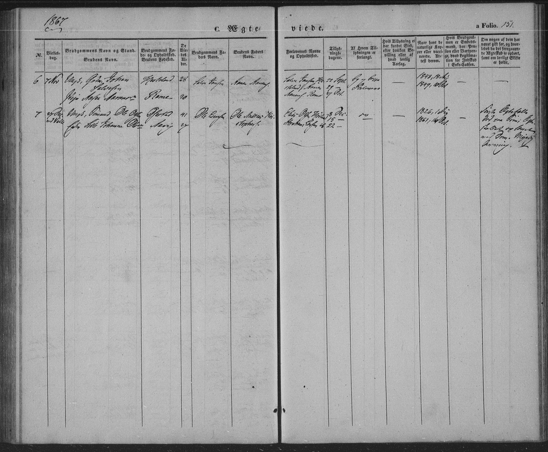 Sør-Audnedal sokneprestkontor, SAK/1111-0039/F/Fa/Faa/L0002: Ministerialbok nr. A 2, 1848-1867, s. 151