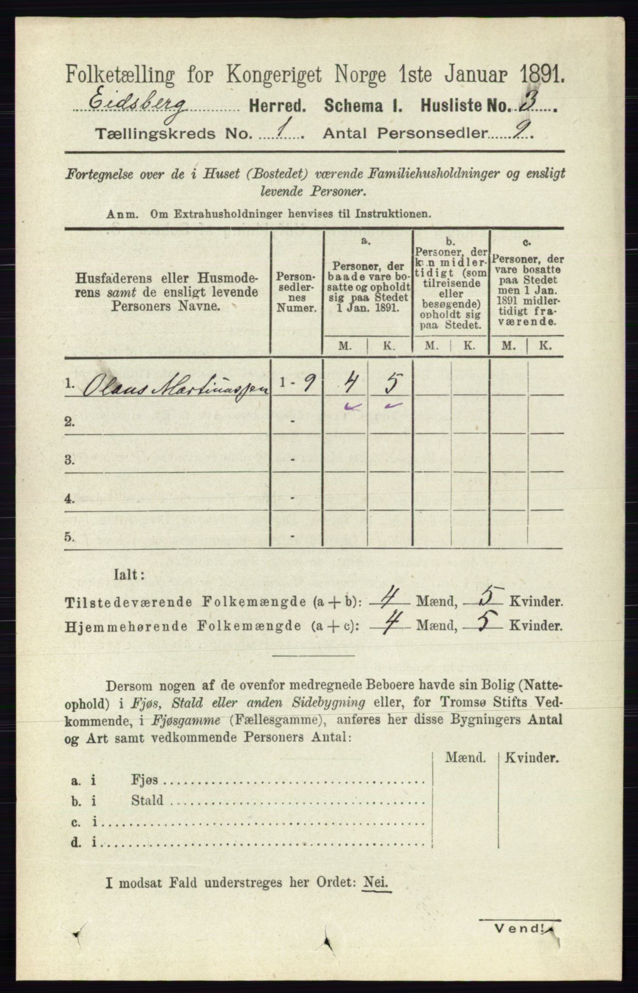 RA, Folketelling 1891 for 0125 Eidsberg herred, 1891, s. 36