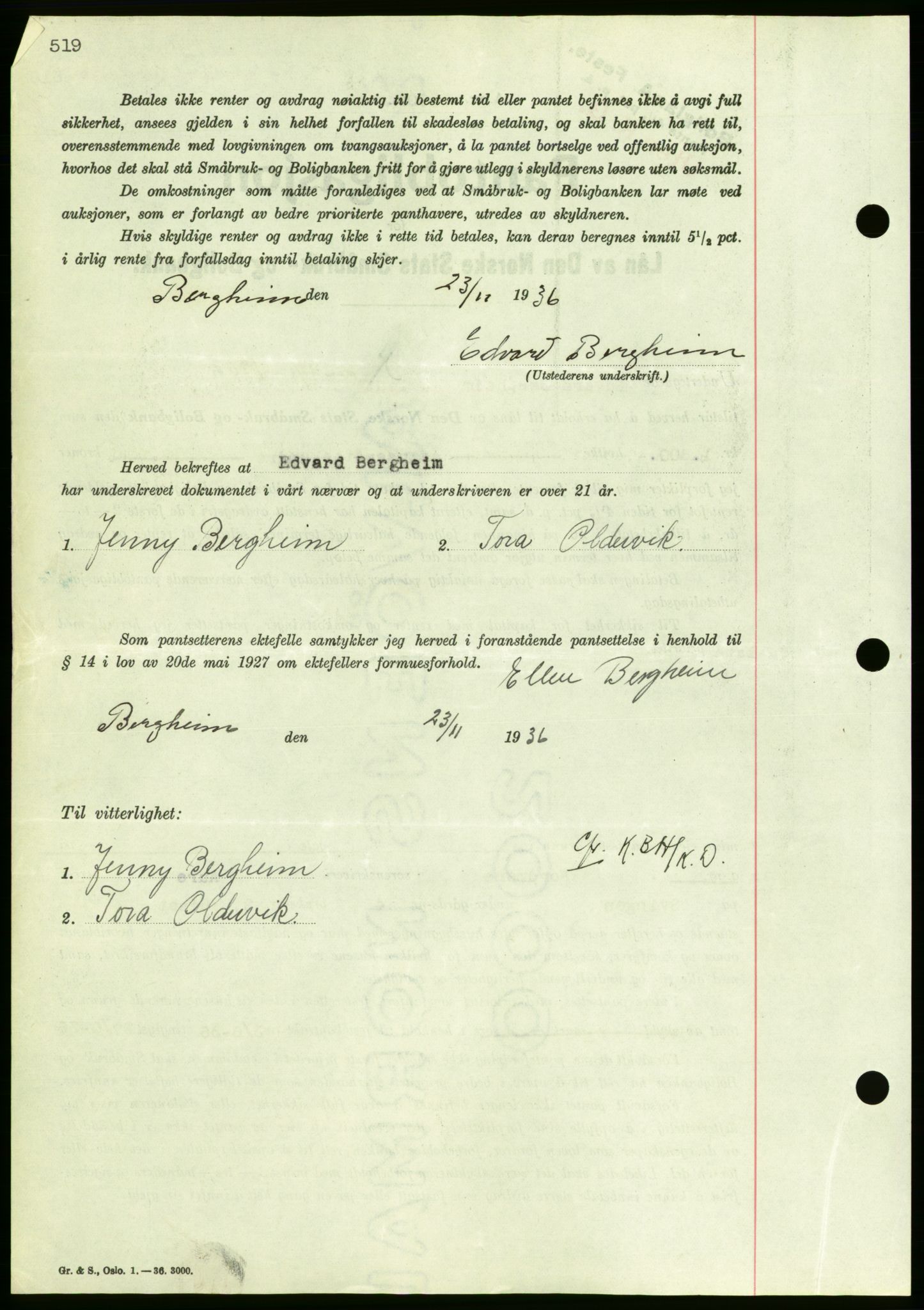 Nordmøre sorenskriveri, AV/SAT-A-4132/1/2/2Ca/L0090: Pantebok nr. B80, 1936-1937, Dagboknr: 2729/1936