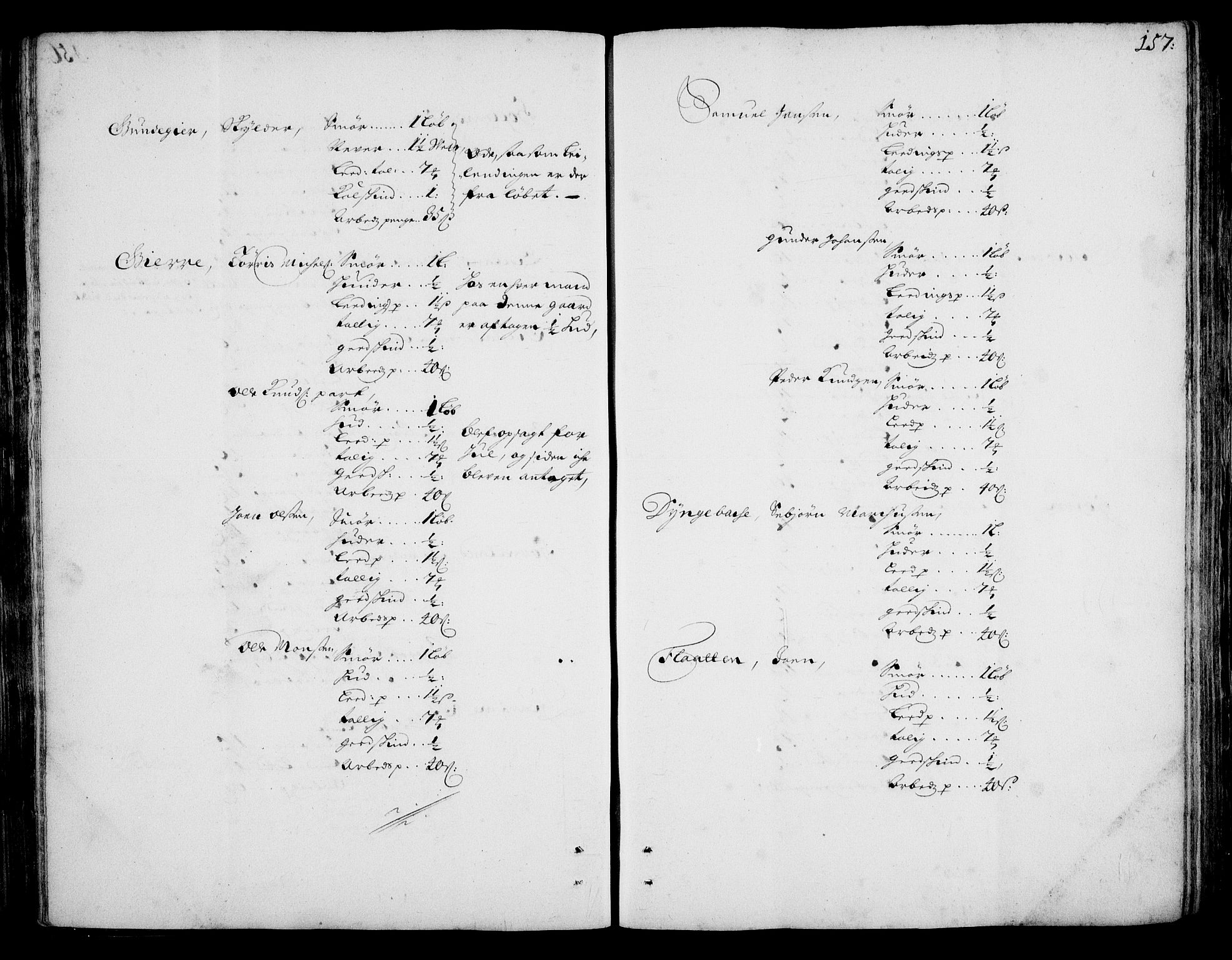 Rentekammeret inntil 1814, Realistisk ordnet avdeling, RA/EA-4070/On/L0002: [Jj 3]: Besiktigelsesforretninger over Halsnøy klosters gods, 1659-1703, s. 156b-157a