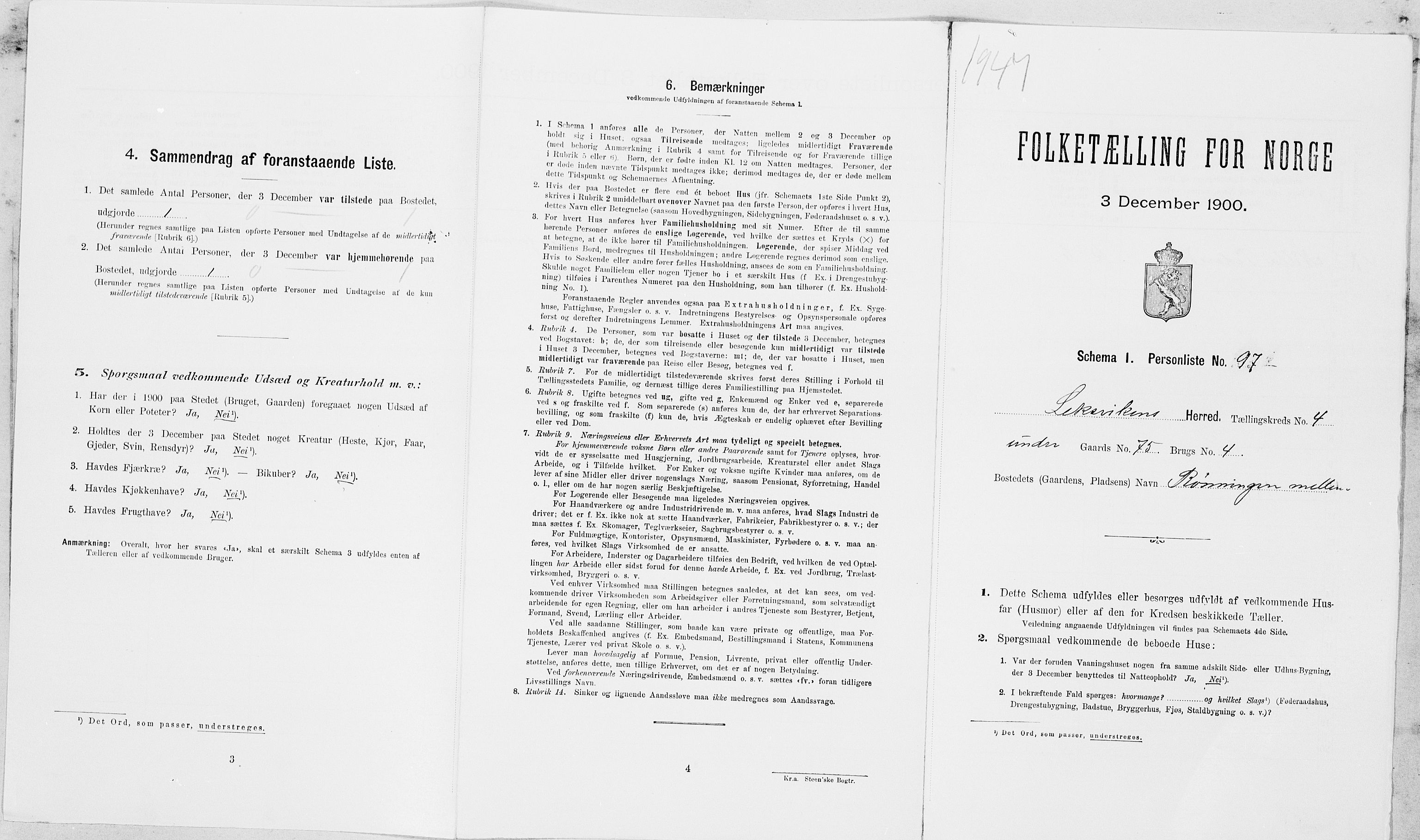 SAT, Folketelling 1900 for 1718 Leksvik herred, 1900, s. 650