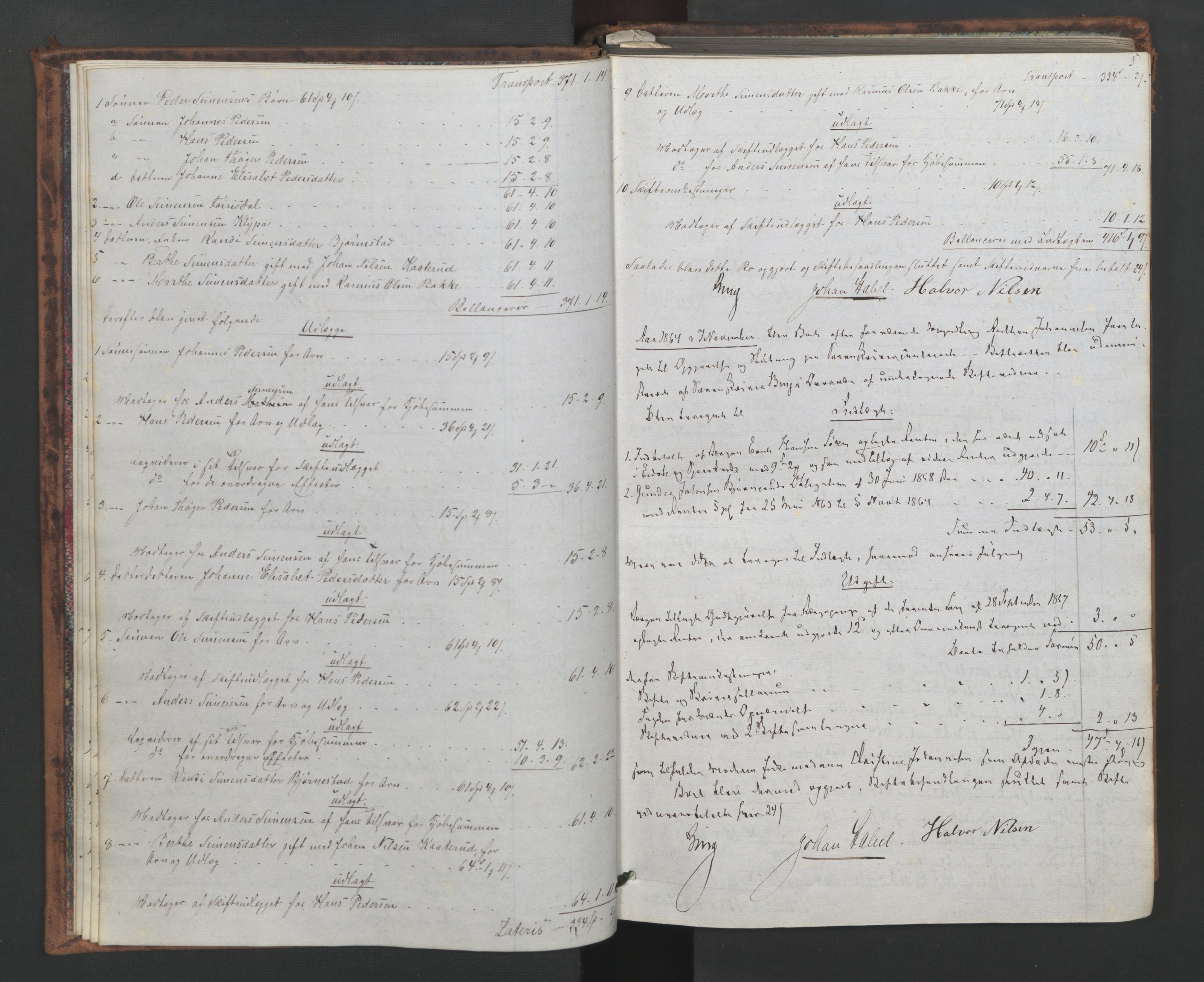 Rakkestad sorenskriveri, AV/SAO-A-10686/H/He/L0005: Skifteutlodningsprotokoller, 1864-1871, s. 4b-5a