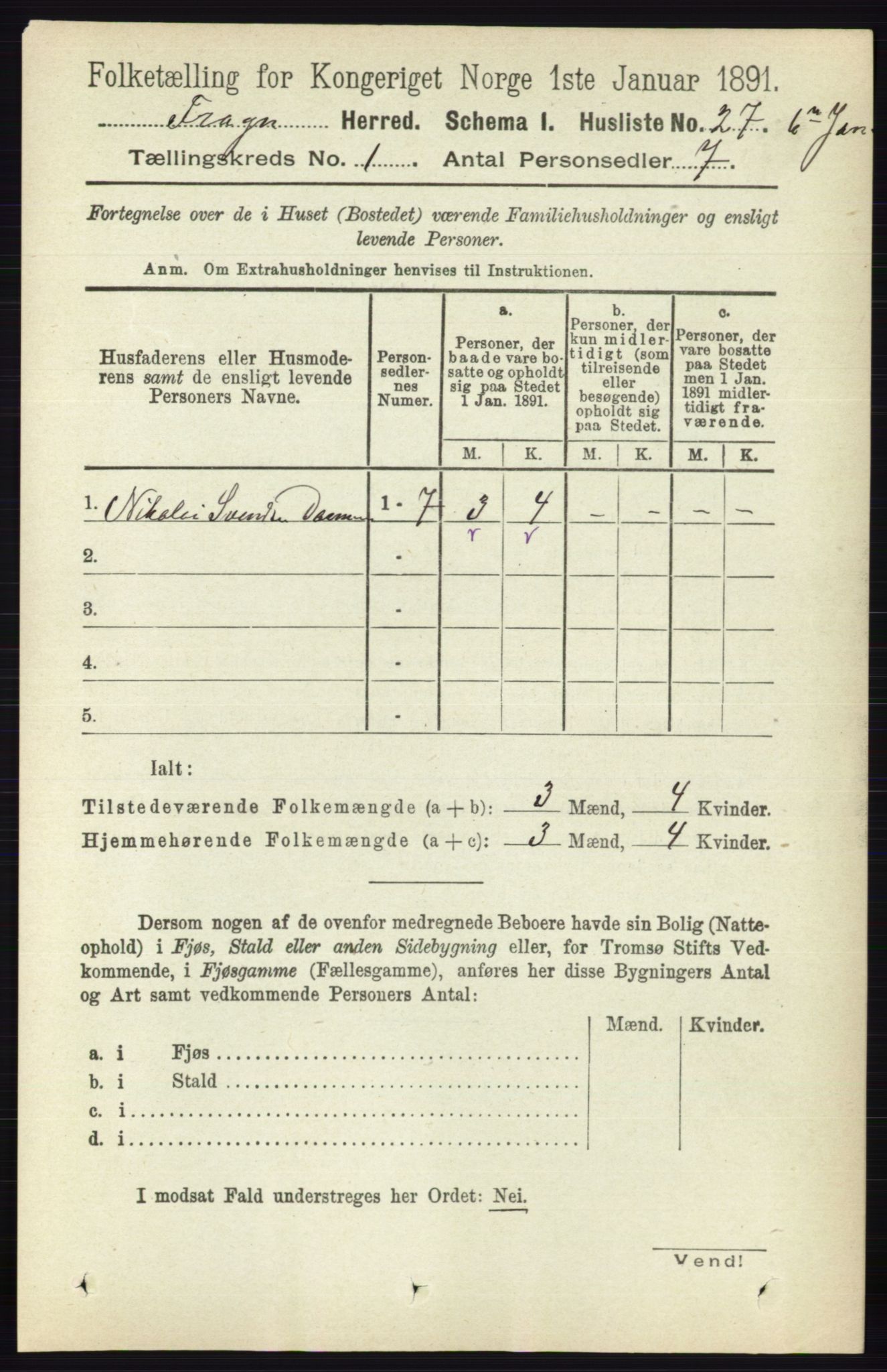 RA, Folketelling 1891 for 0215 Frogn herred, 1891, s. 42