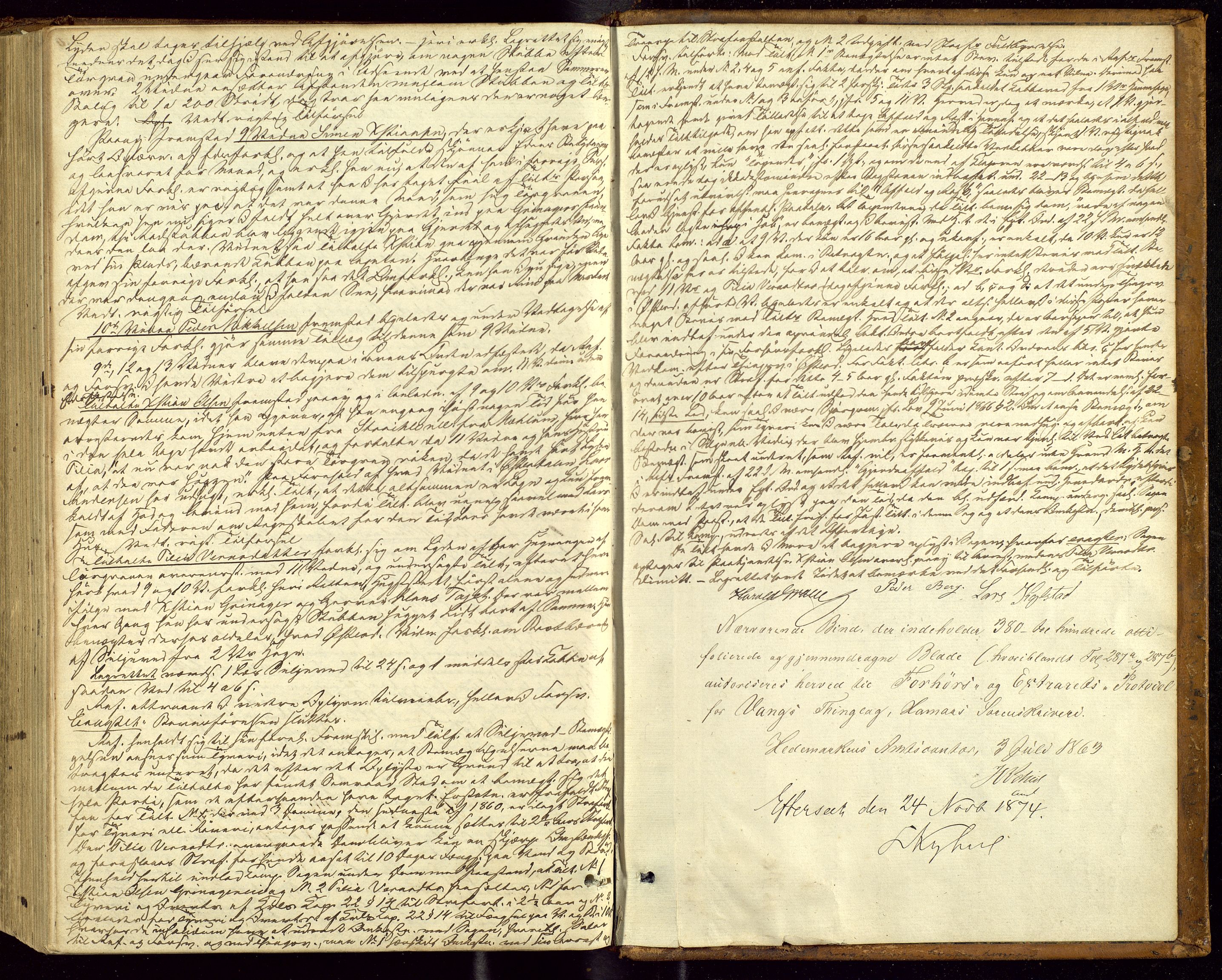 Hamar sorenskriveri, SAH/TING-030/G/Gc/L0001: Forhørs- og ekstrarettsprotokoll, 1863-1869, s. 379b-380a