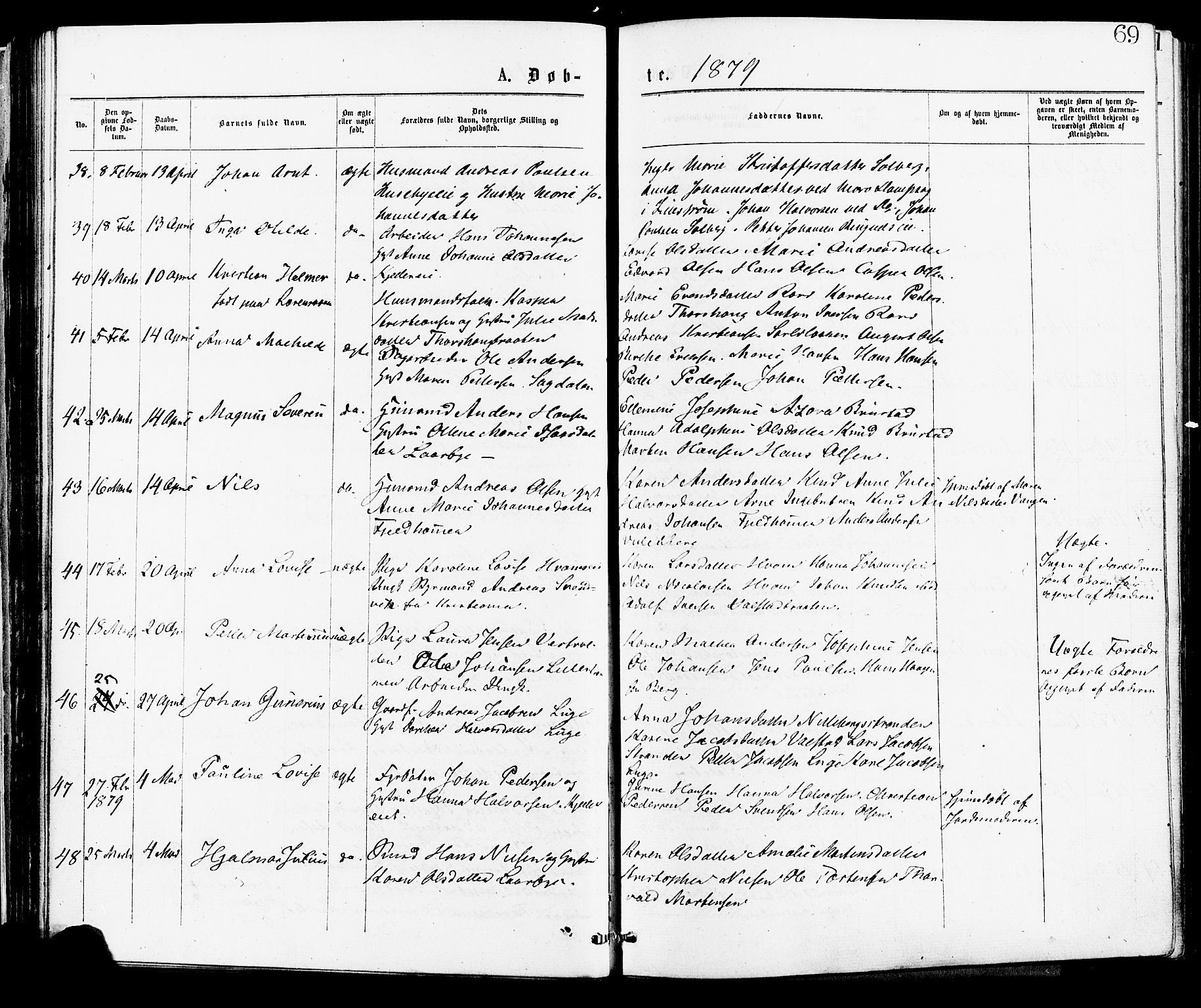 Skedsmo prestekontor Kirkebøker, AV/SAO-A-10033a/F/Fa/L0012: Ministerialbok nr. I 12, 1876-1883, s. 69