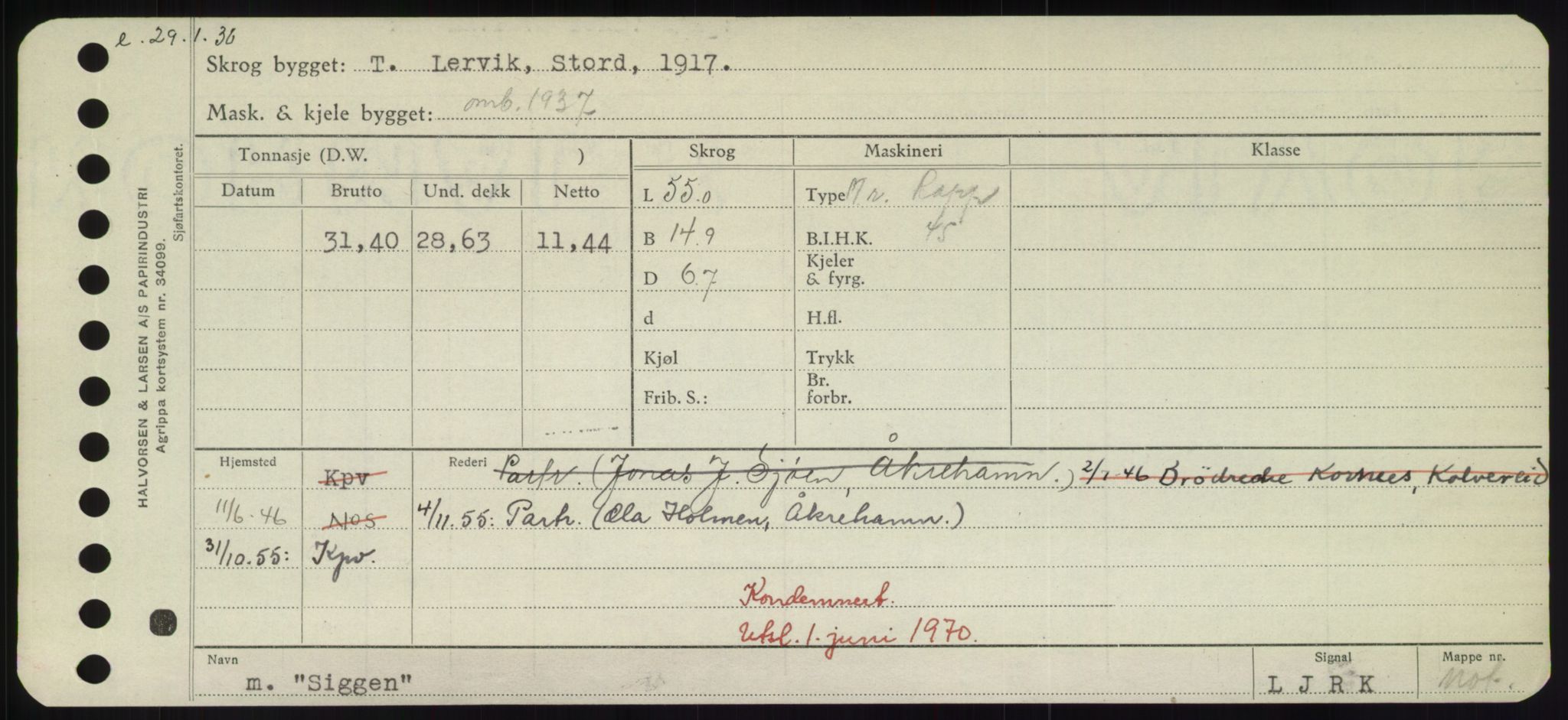 Sjøfartsdirektoratet med forløpere, Skipsmålingen, RA/S-1627/H/Hd/L0033: Fartøy, Sevi-Sjø, s. 53