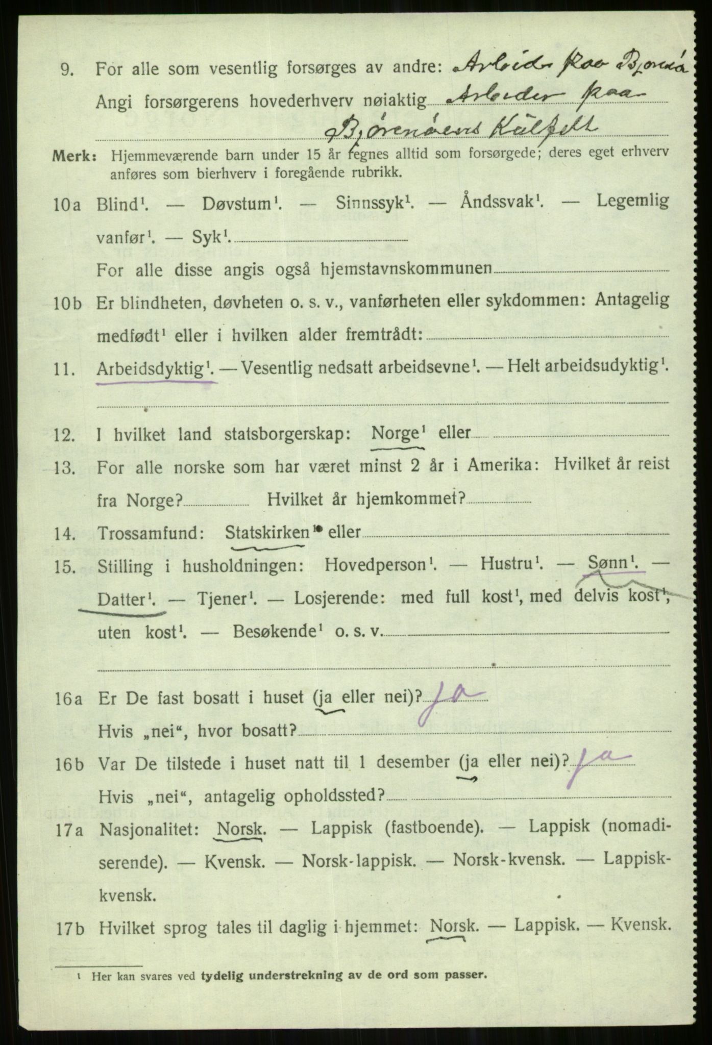 SATØ, Folketelling 1920 for 1936 Karlsøy herred, 1920, s. 4430