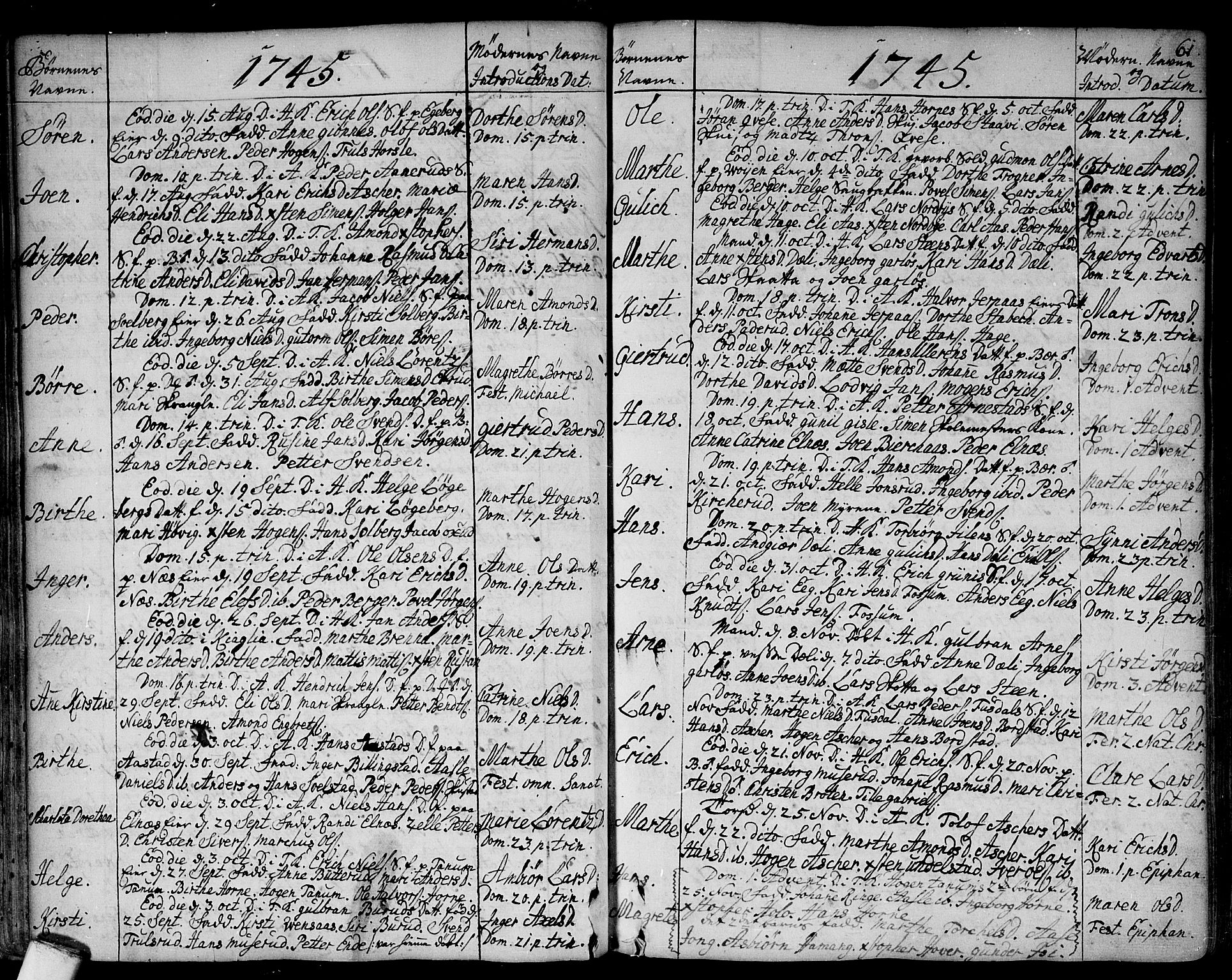 Asker prestekontor Kirkebøker, SAO/A-10256a/F/Fa/L0002: Ministerialbok nr. I 2, 1733-1766, s. 61