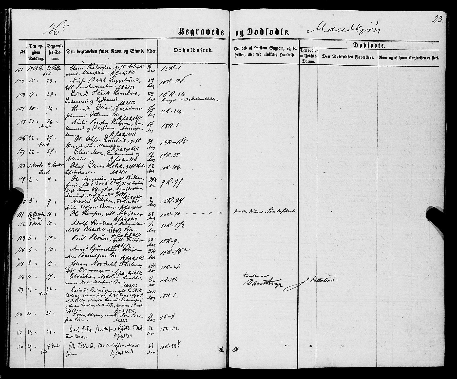 Domkirken sokneprestembete, AV/SAB-A-74801/H/Haa/L0042: Ministerialbok nr. E 3, 1863-1876, s. 23