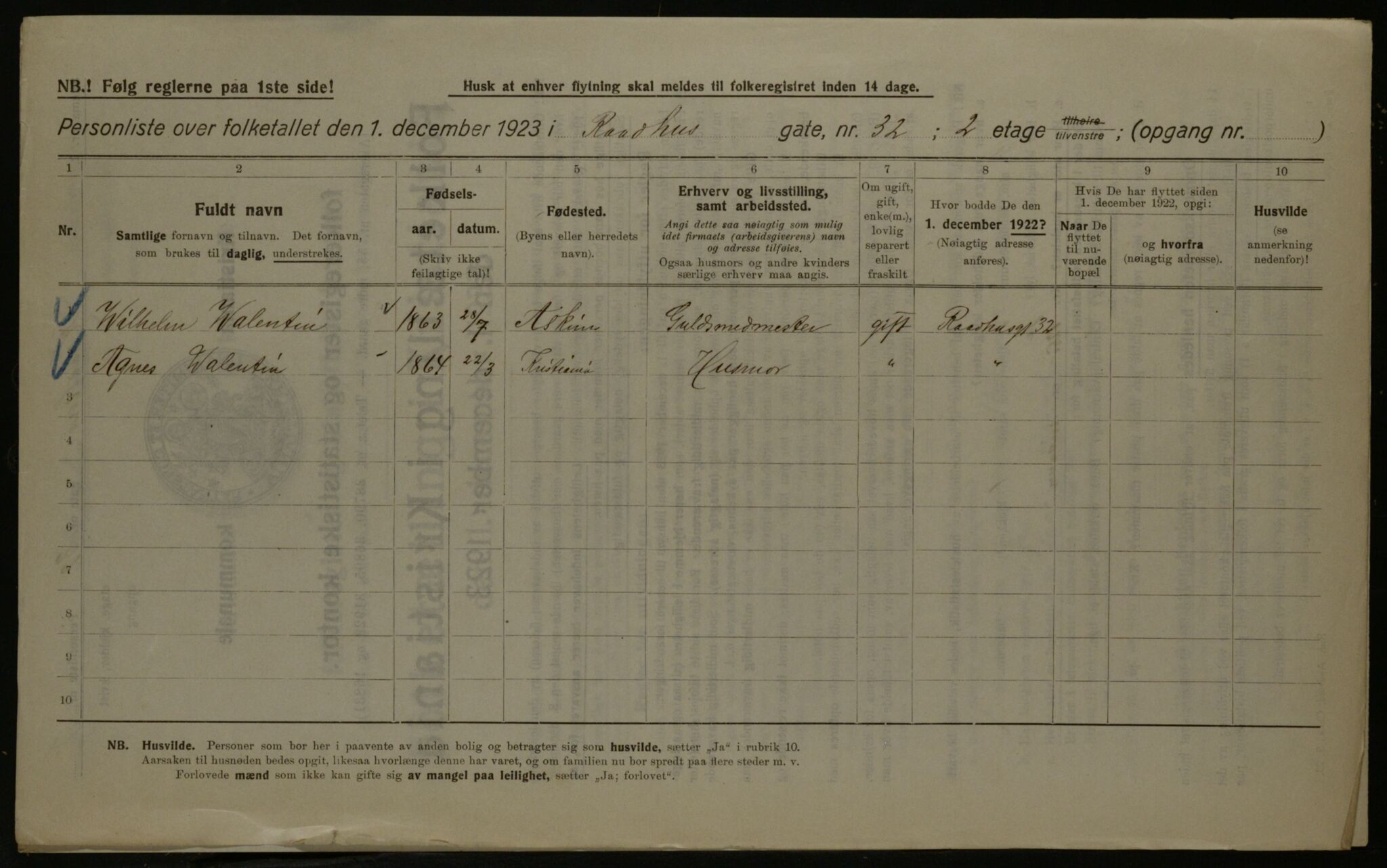 OBA, Kommunal folketelling 1.12.1923 for Kristiania, 1923, s. 95534