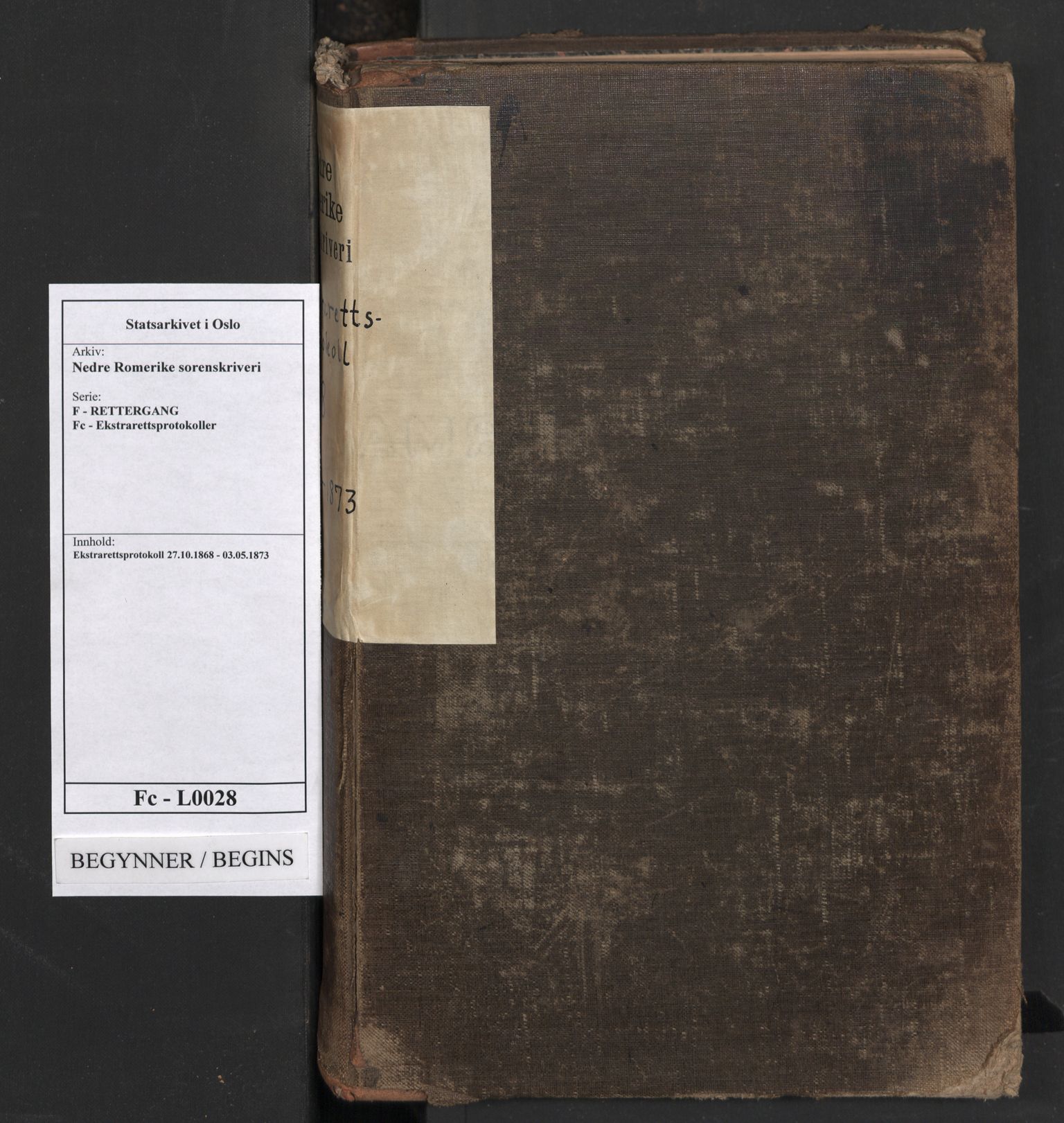 Nedre Romerike sorenskriveri, AV/SAO-A-10469/F/Fc/L0028: Ekstrarettsprotokoll, 1868-1873