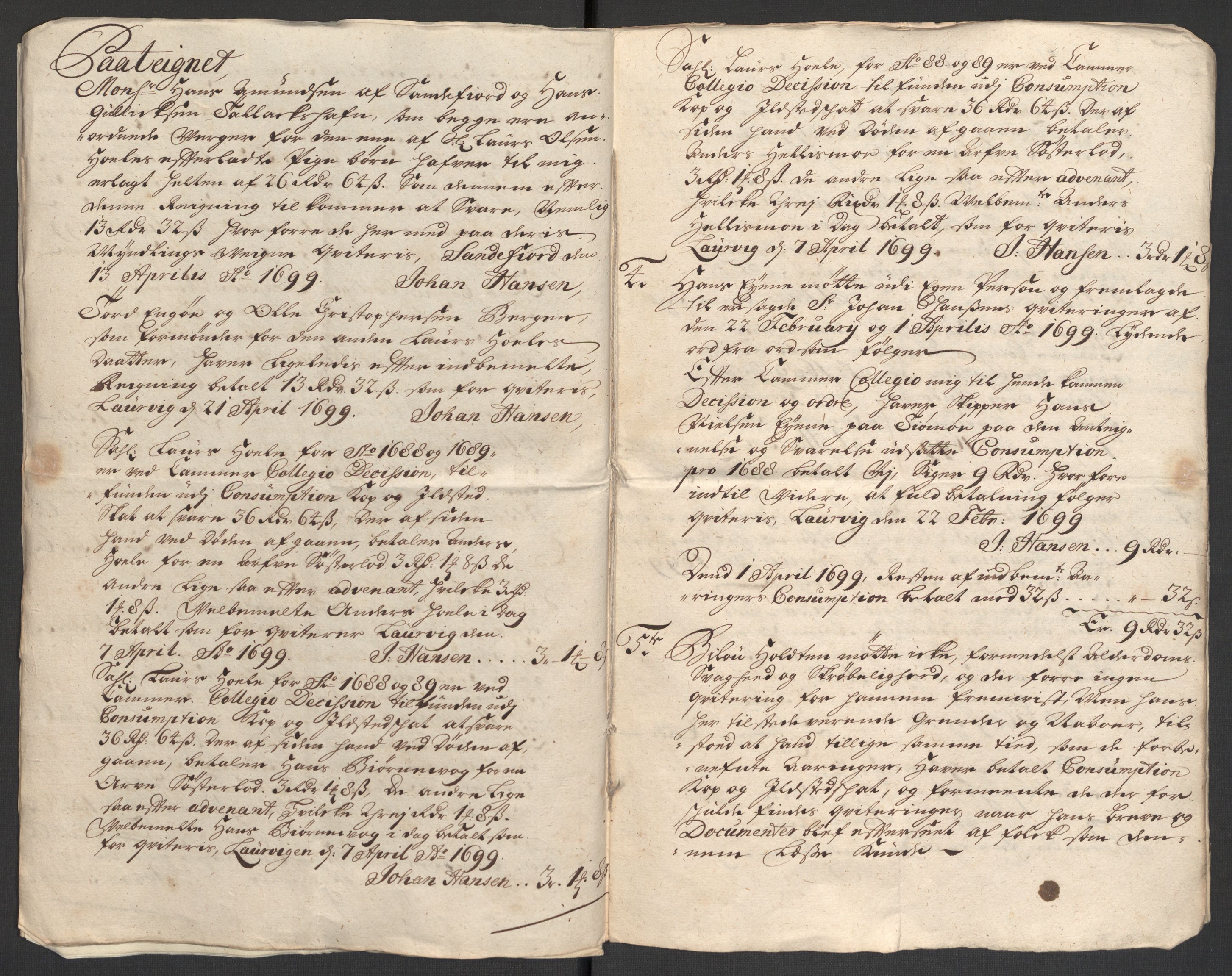 Rentekammeret inntil 1814, Reviderte regnskaper, Fogderegnskap, AV/RA-EA-4092/R33/L1979: Fogderegnskap Larvik grevskap, 1706, s. 210