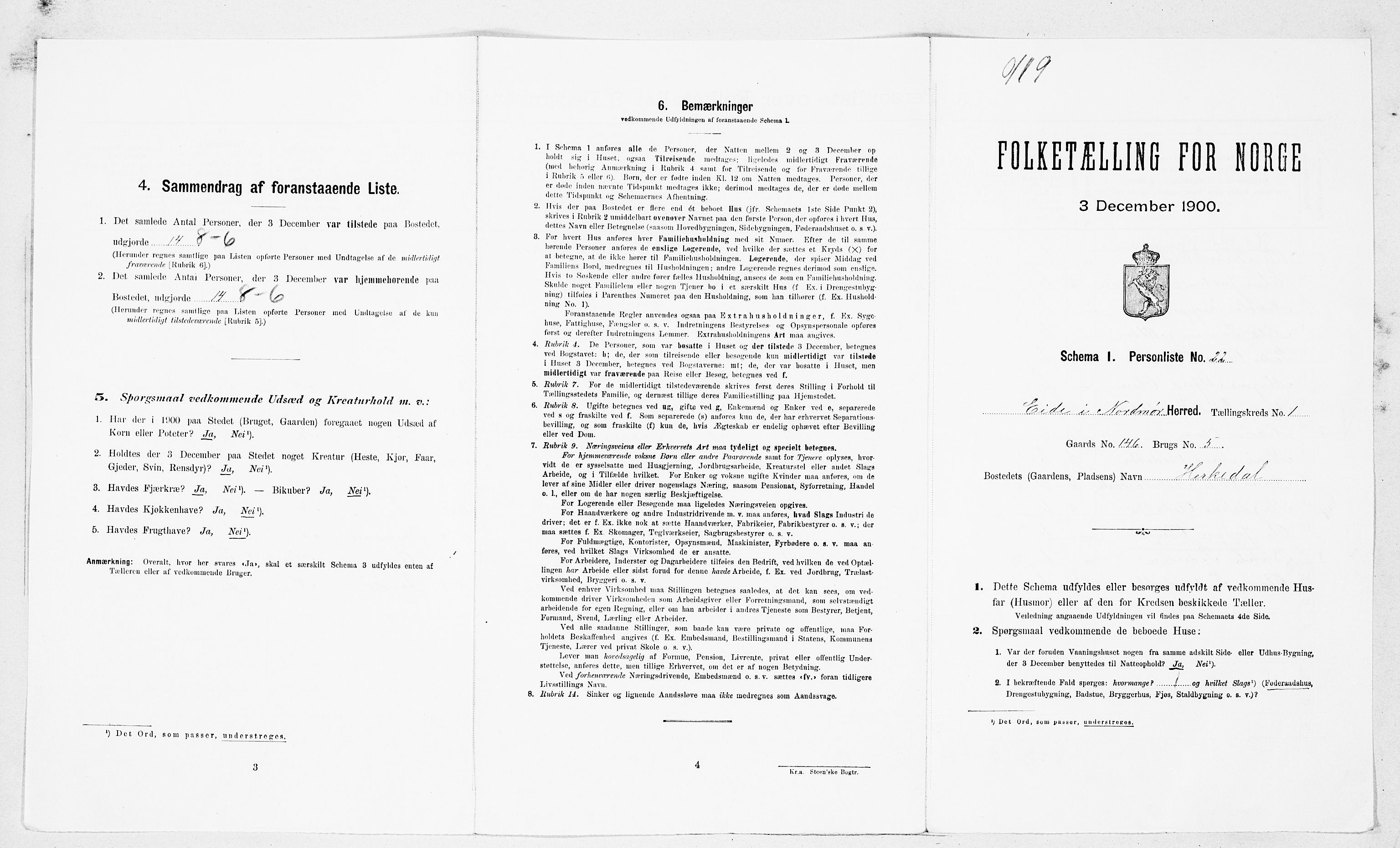 SAT, Folketelling 1900 for 1551 Eide herred, 1900, s. 56