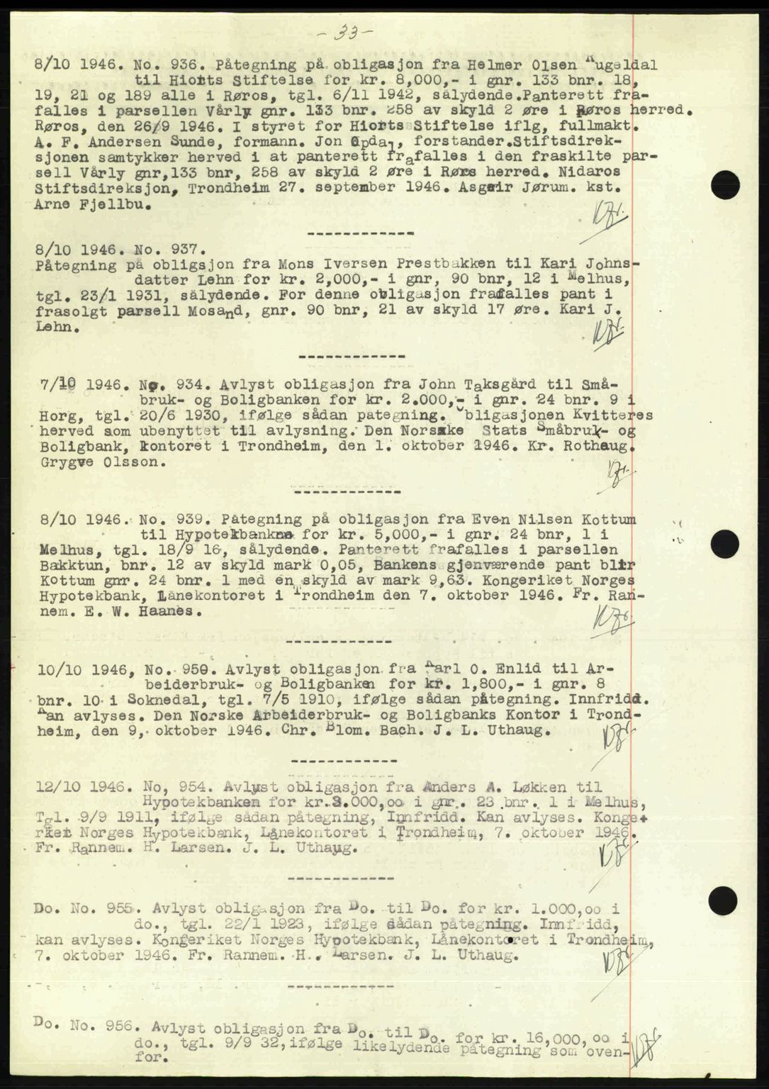 Gauldal sorenskriveri, SAT/A-0014/1/2/2C: Pantebok nr. A2, 1946-1946, Dagboknr: 936/1946