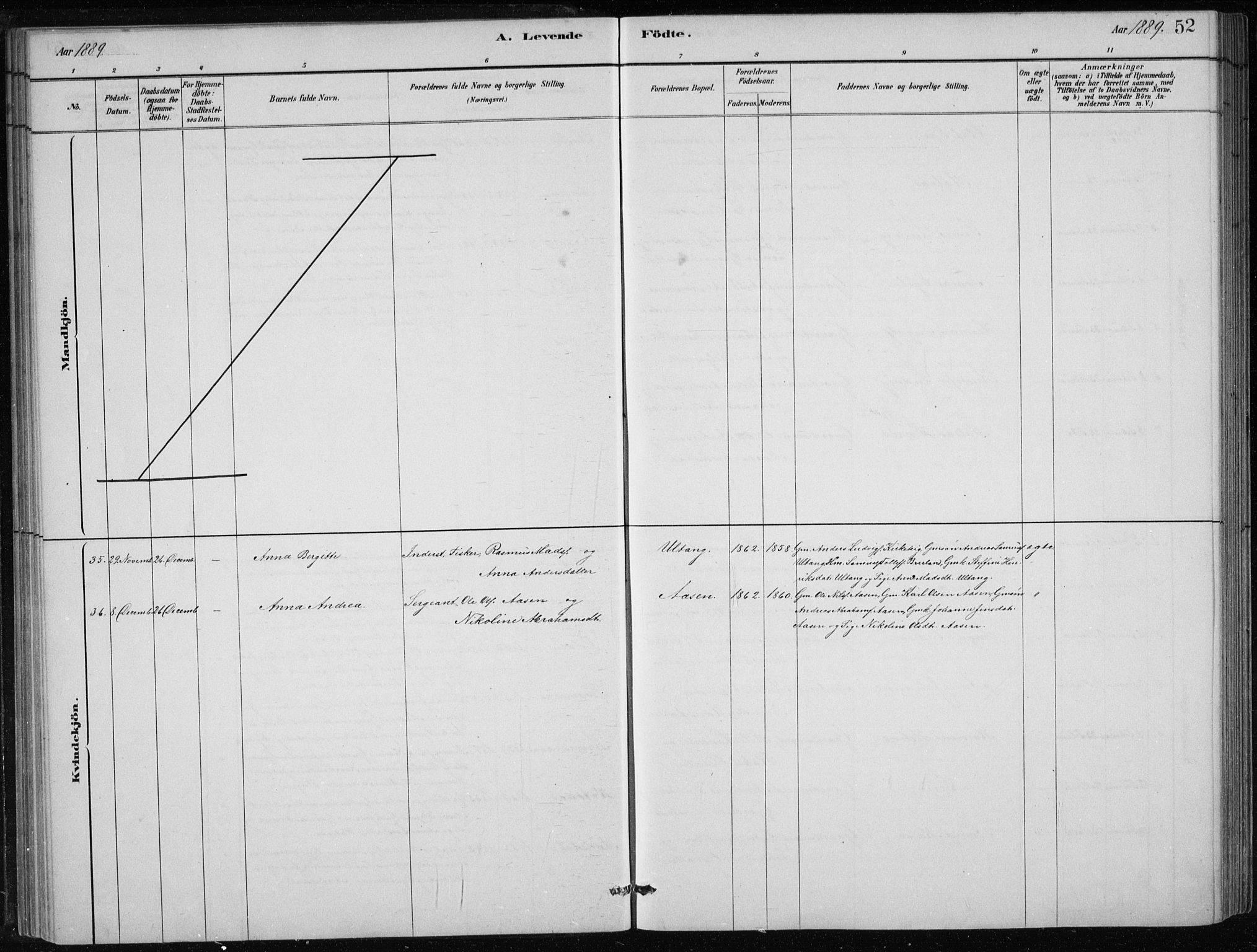 Førde sokneprestembete, AV/SAB-A-79901/H/Hab/Haba/L0002: Klokkerbok nr. A 2, 1881-1898, s. 52