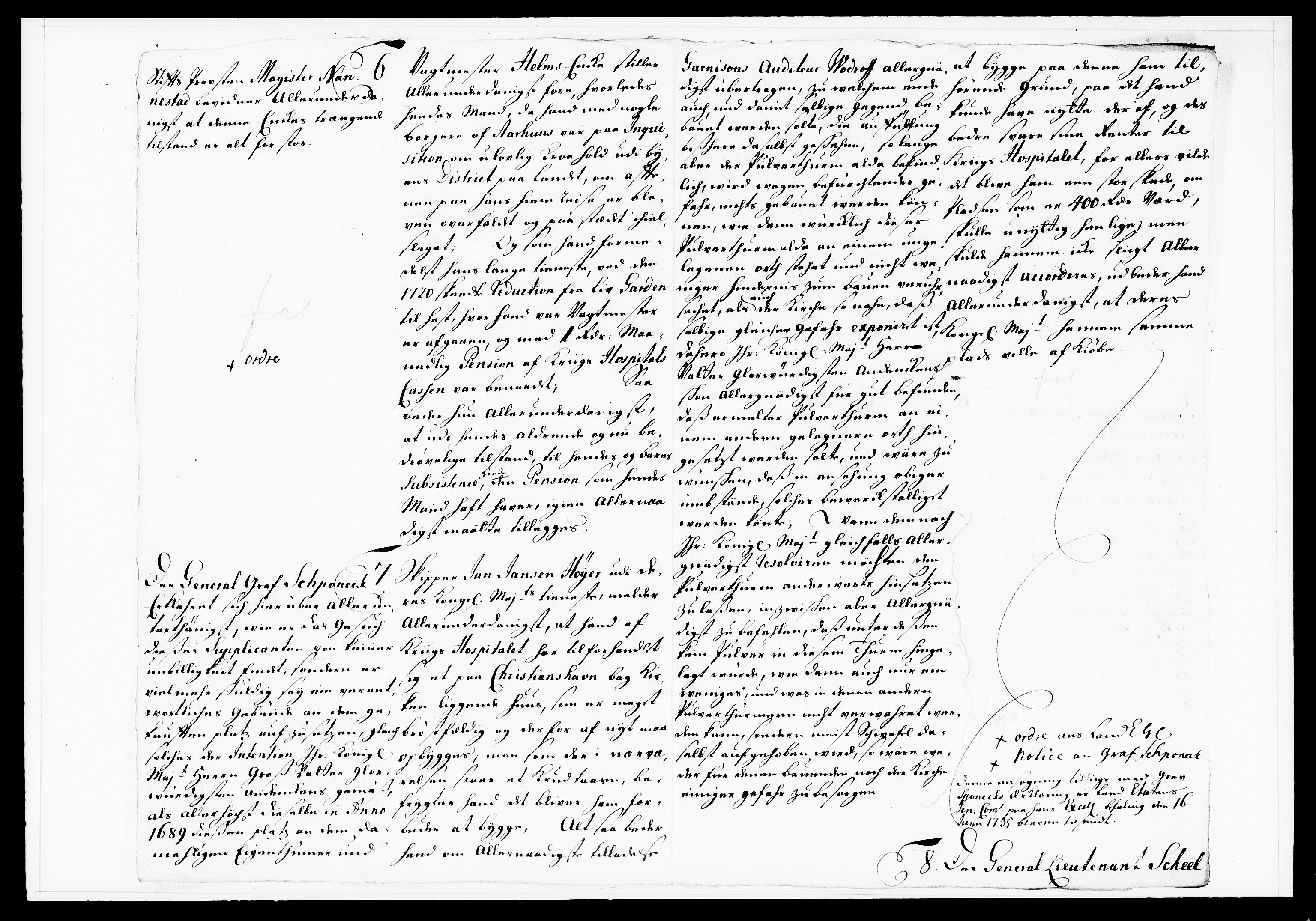 Krigskollegiet, Krigskancelliet, DRA/A-0006/-/1122-1129: Refererede sager, 1735, s. 179