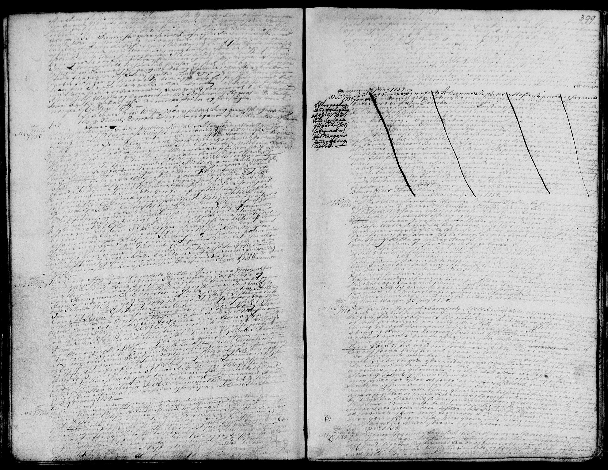 Hardanger og Voss sorenskriveri, SAB/A-2501/2/2B/2Bd/L0003: Pantebok nr. II.B.d.2b, 1750-1762, s. 399