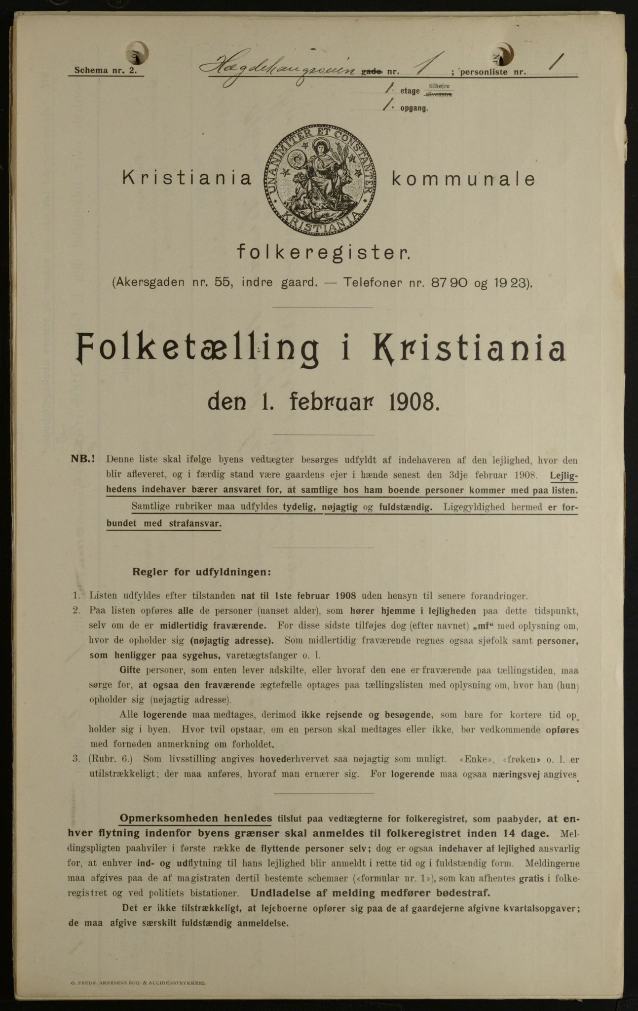 OBA, Kommunal folketelling 1.2.1908 for Kristiania kjøpstad, 1908, s. 32357