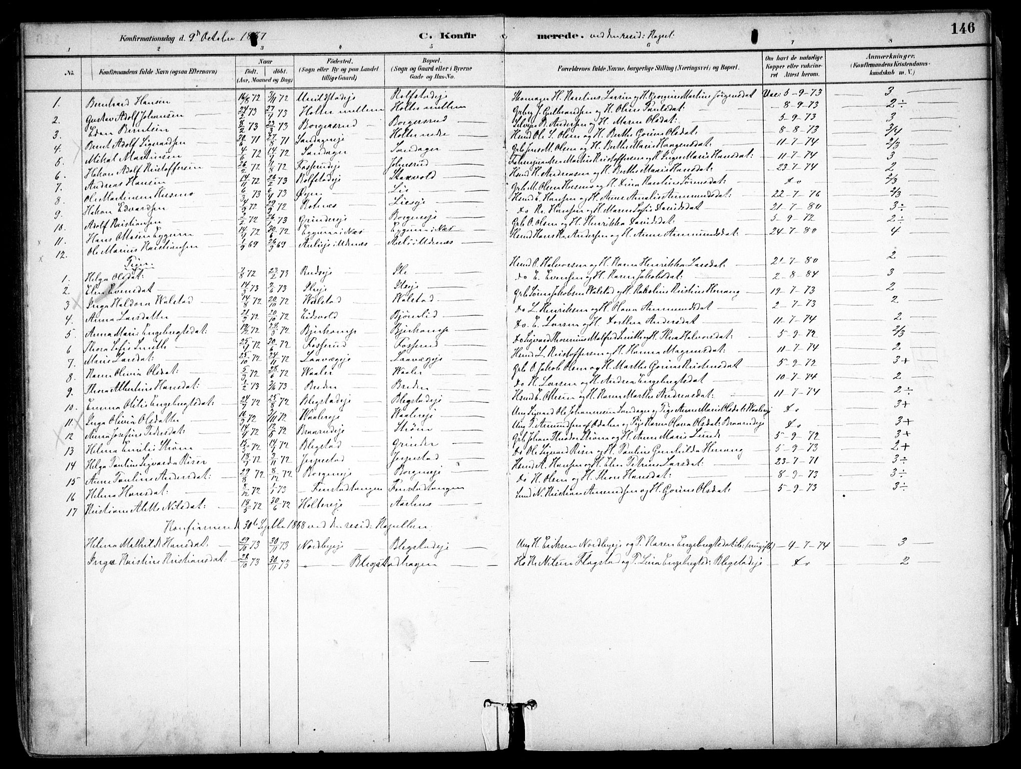 Nes prestekontor Kirkebøker, AV/SAO-A-10410/F/Fb/L0002: Ministerialbok nr. II 2, 1883-1918, s. 146