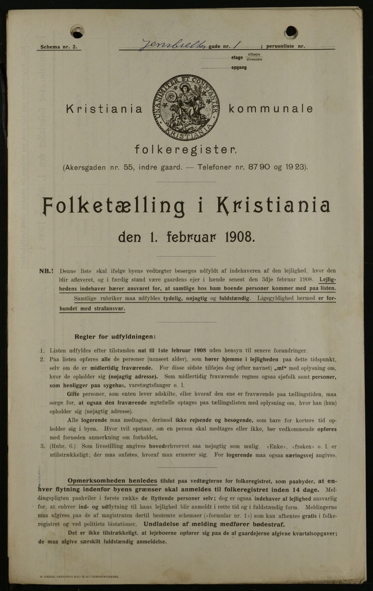 OBA, Kommunal folketelling 1.2.1908 for Kristiania kjøpstad, 1908, s. 40647