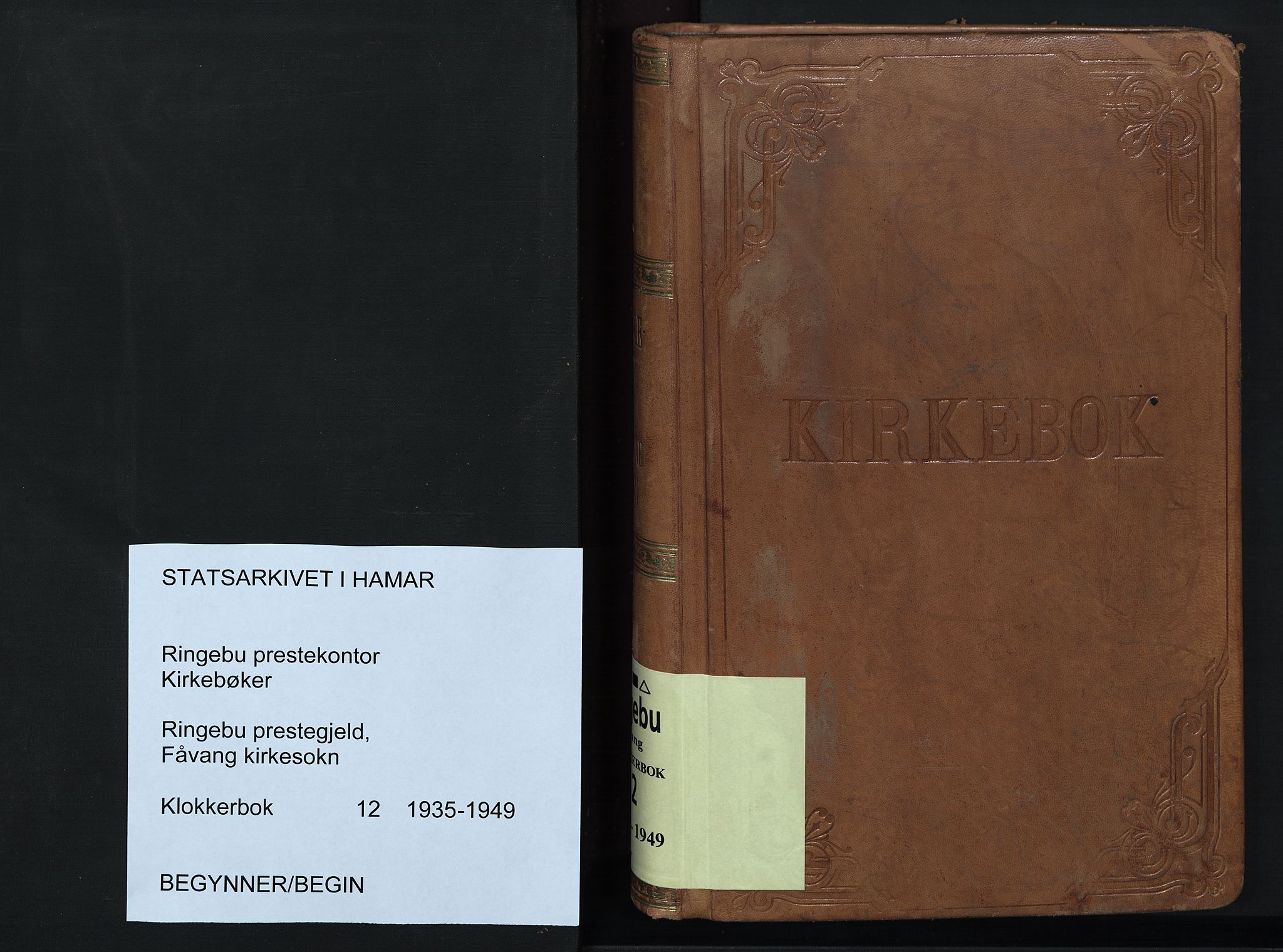 Ringebu prestekontor, SAH/PREST-082/H/Ha/Hab/L0012: Klokkerbok nr. 12, 1934-1949