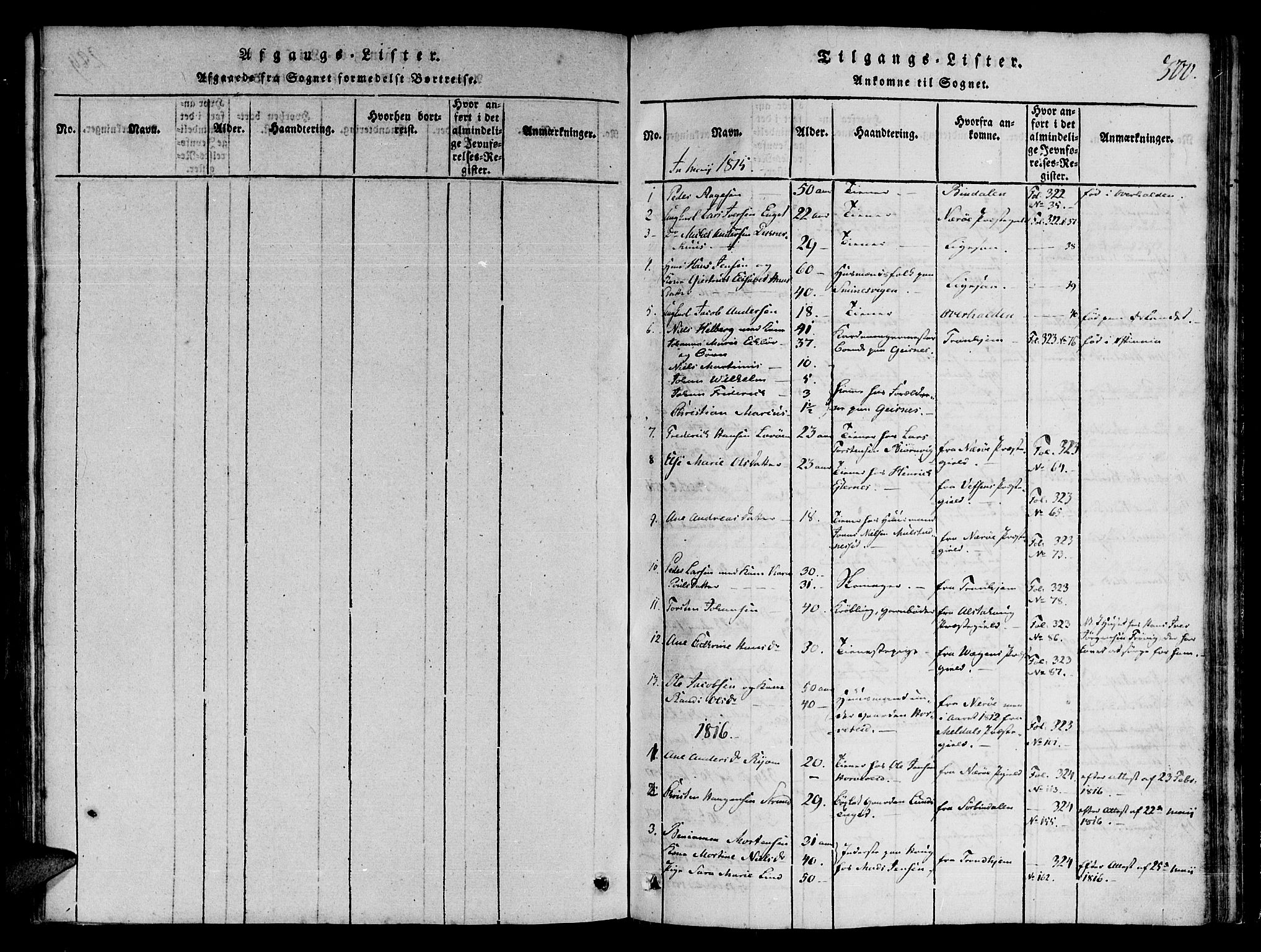 Ministerialprotokoller, klokkerbøker og fødselsregistre - Nord-Trøndelag, SAT/A-1458/780/L0636: Ministerialbok nr. 780A03 /1, 1815-1830, s. 300