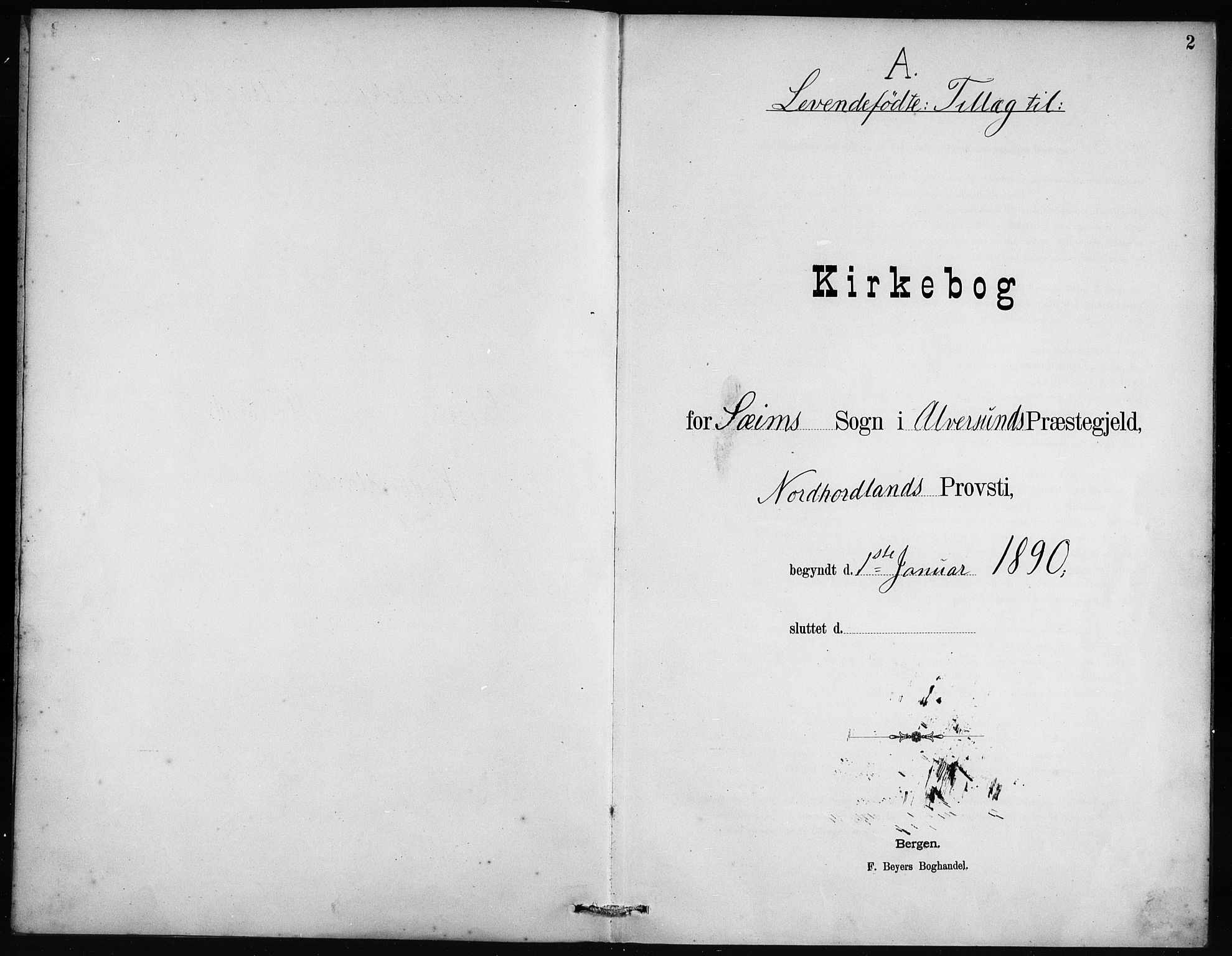 Alversund Sokneprestembete, SAB/A-73901/H/Ha/Haa/Haad/L0002: Ministerialbok nr. D 2, 1890-1897, s. 2