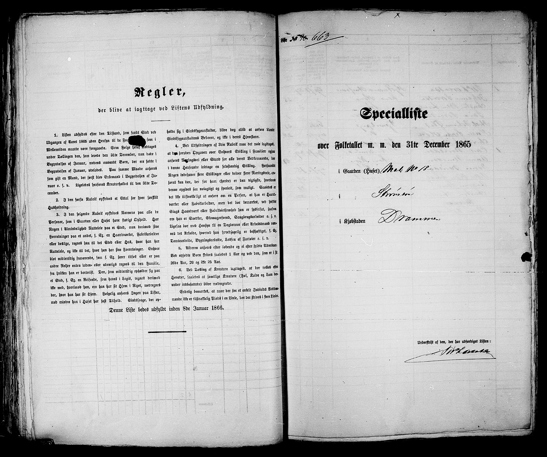 RA, Folketelling 1865 for 0602bP Strømsø prestegjeld i Drammen kjøpstad, 1865, s. 141