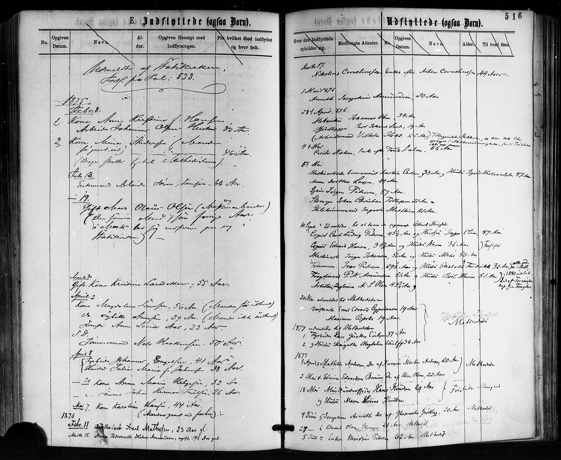 Horten kirkebøker, AV/SAKO-A-348/F/Fa/L0002: Ministerialbok nr. 2, 1872-1877, s. 516