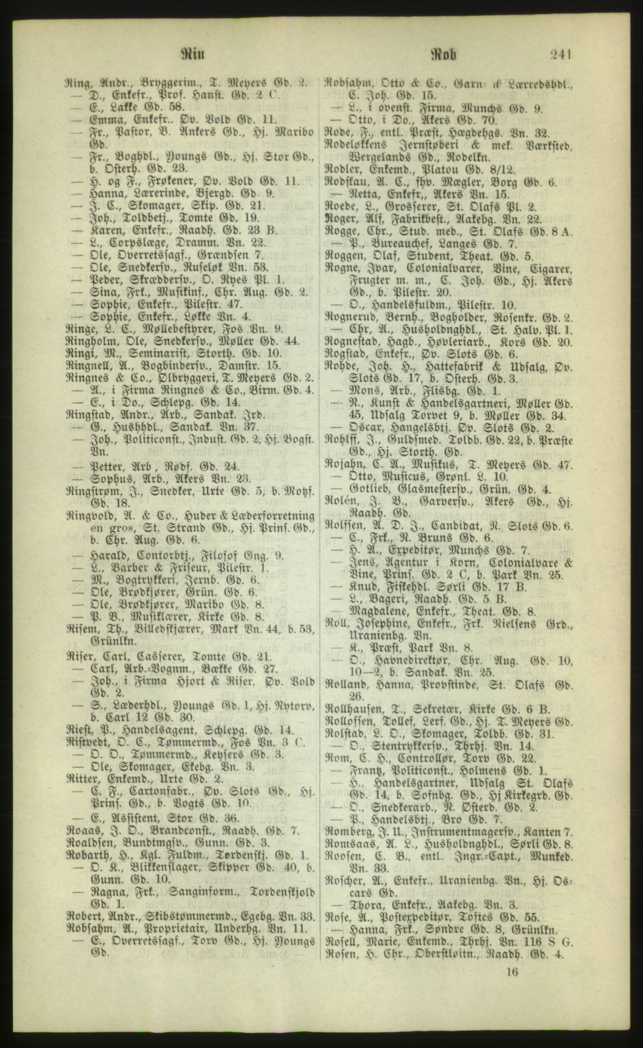 Kristiania/Oslo adressebok, PUBL/-, 1880, s. 241