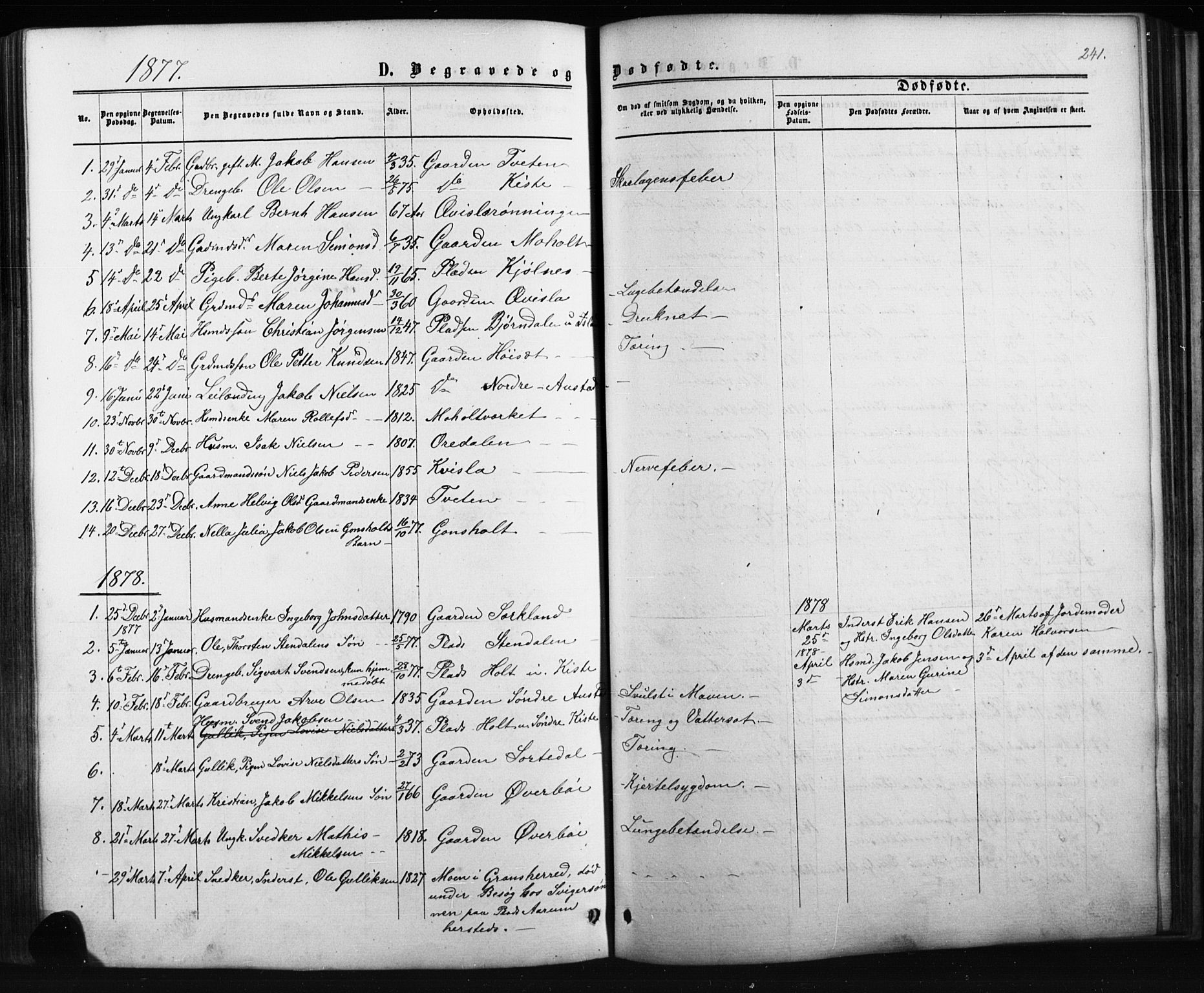 Siljan kirkebøker, AV/SAKO-A-300/G/Ga/L0002: Klokkerbok nr. 2, 1864-1908, s. 241