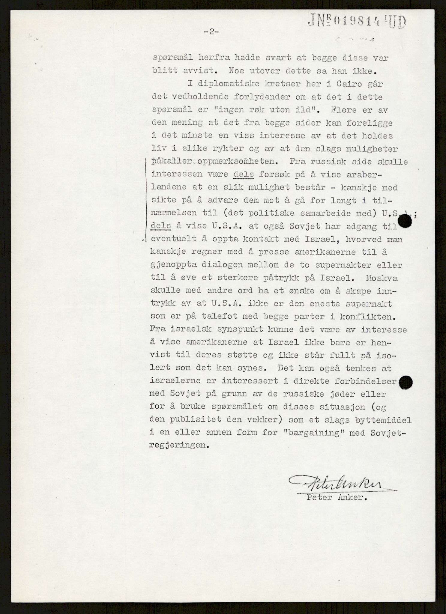 Utenriksdepartementet, hovedarkiv, AV/RA-S-6794/D/Db/Dba/L0776/0003: Verdenspolitikk. Fremmede staters politikk (G.L.) / Israel: Politikk (2 mapper), 1970-1972, s. 133