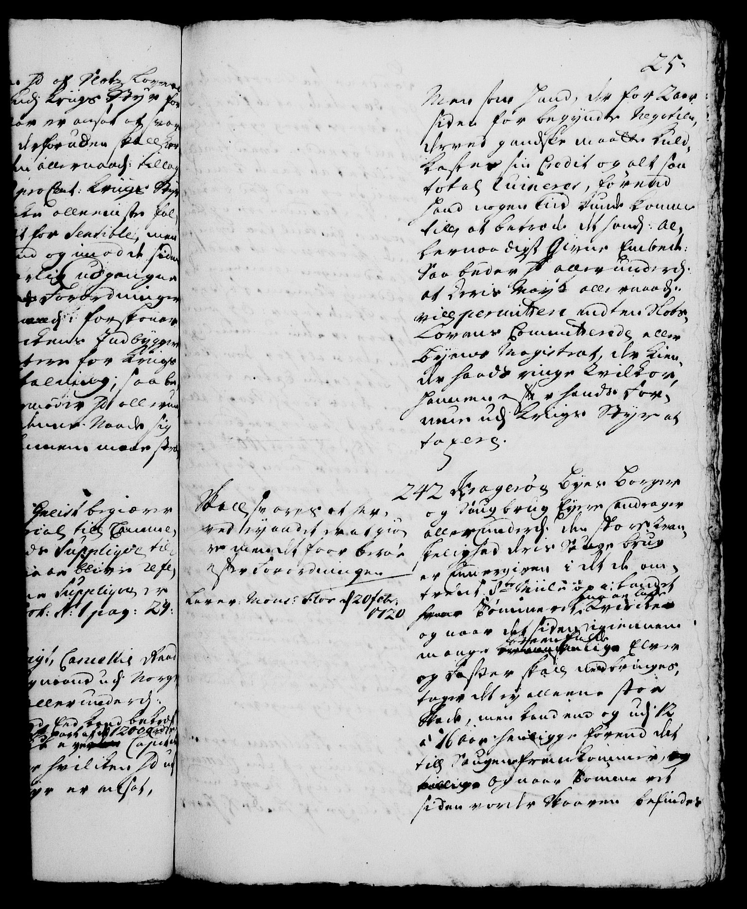 Rentekammeret, Kammerkanselliet, AV/RA-EA-3111/G/Gh/Gha/L0001: Norsk ekstraktmemorialprotokoll, sak. 1-375 (merket RK 53.46), 1720, s. 25