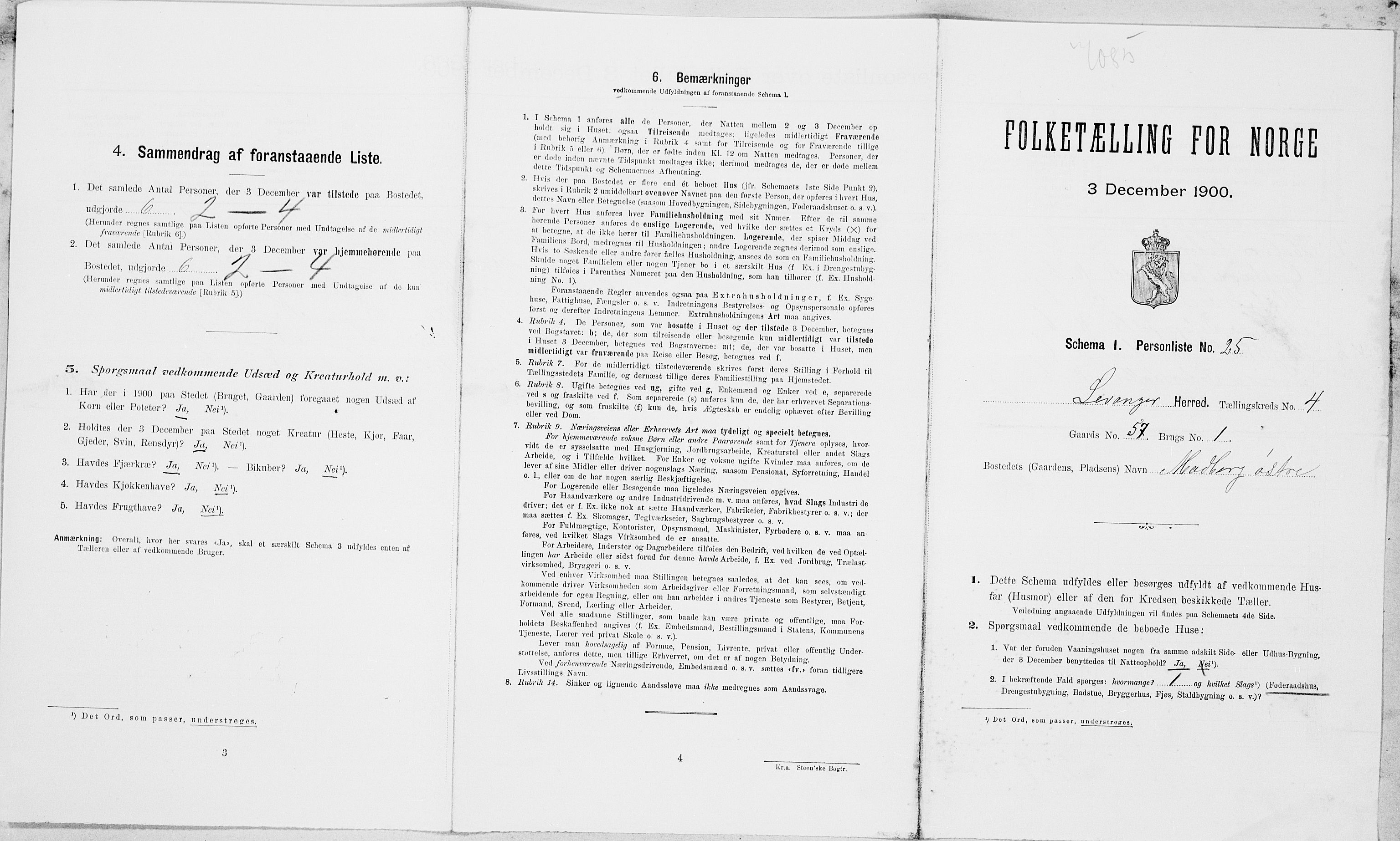 SAT, Folketelling 1900 for 1720 Levanger herred, 1900, s. 657