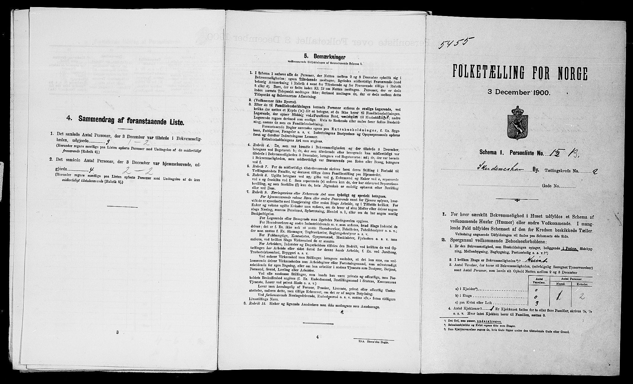 SAST, Folketelling 1900 for 1104 Skudeneshavn ladested, 1900, s. 447