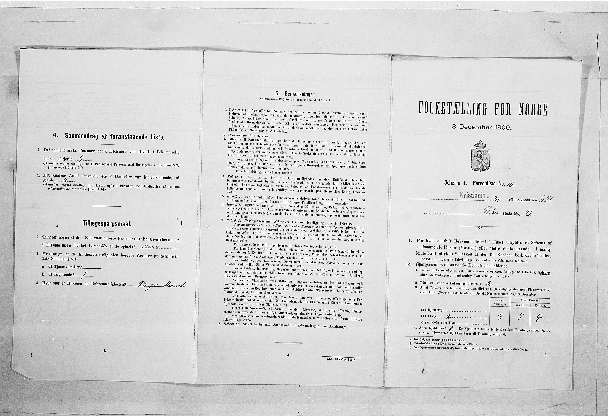 SAO, Folketelling 1900 for 0301 Kristiania kjøpstad, 1900, s. 112616