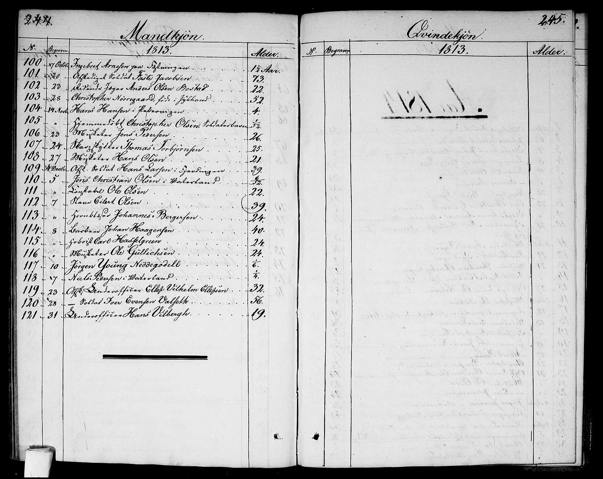 Garnisonsmenigheten Kirkebøker, SAO/A-10846/G/Ga/L0002: Klokkerbok nr. 2, 1810-1814, s. 244-245